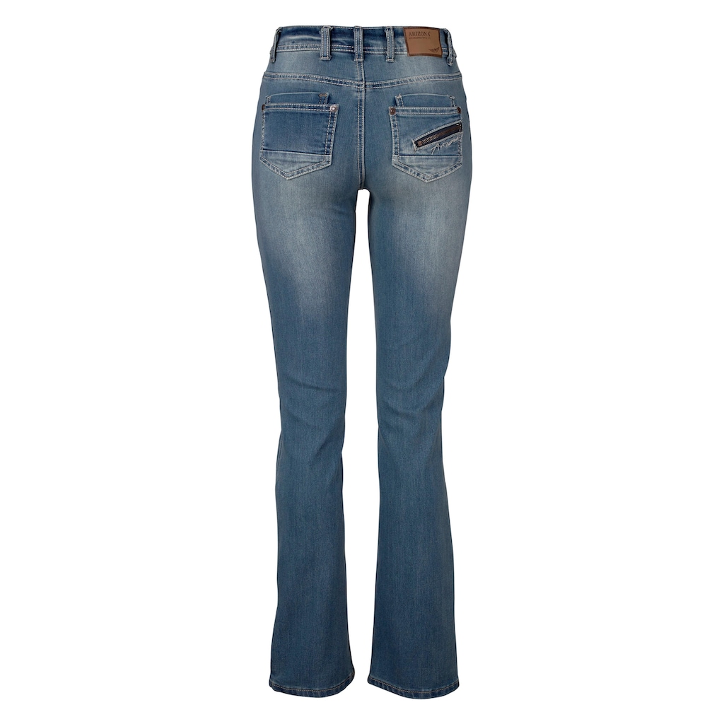 Arizona Gerade Jeans »mit Zippertasche«, Mid Waist