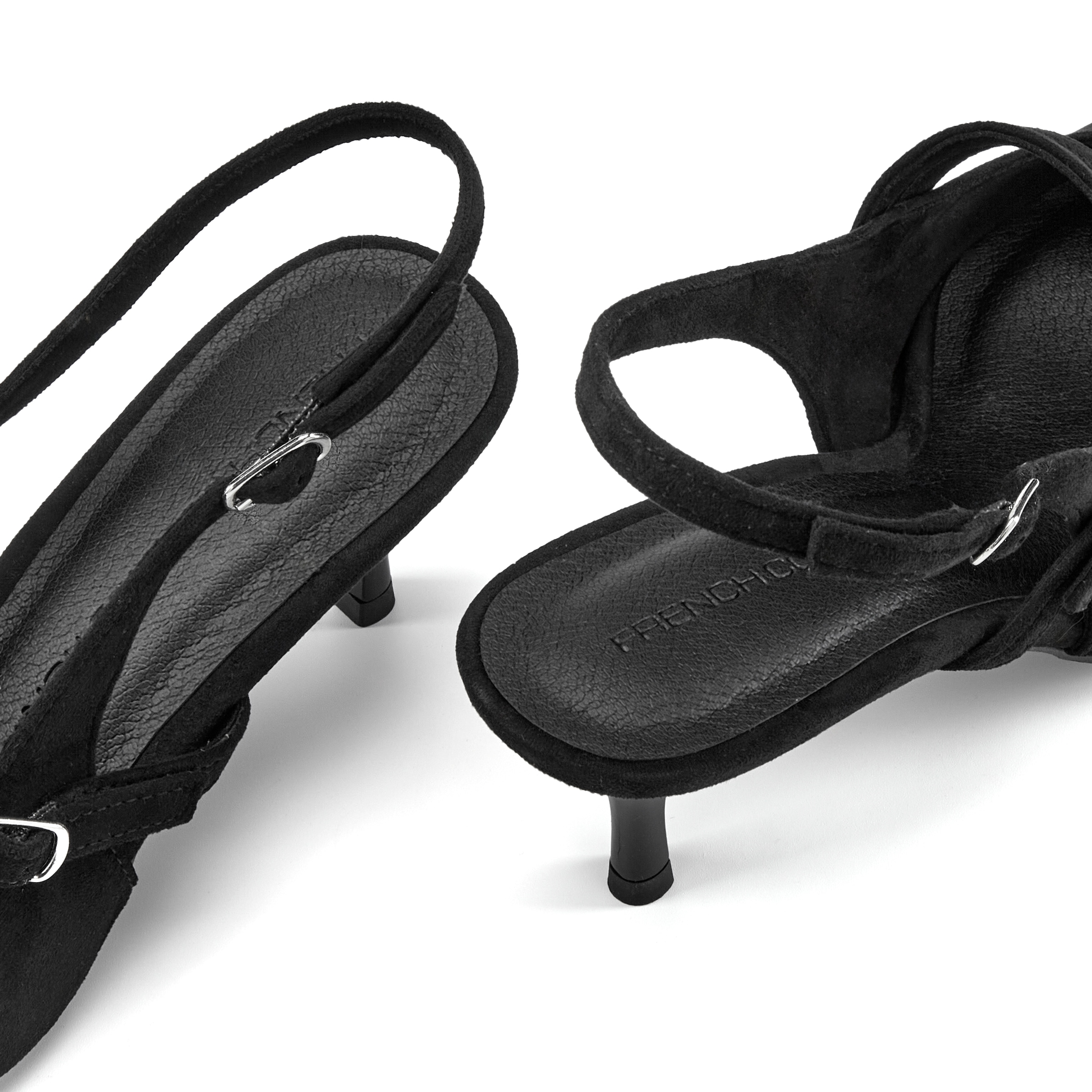 French Connection Slingpumps »Slingback-Pumps, Sling-Sandalette, Riemchen-Pumps, Kitten Heels«  Fersenriemchen-Schuh in edler Velours-Optik mit Kitten-Heel-Absatz