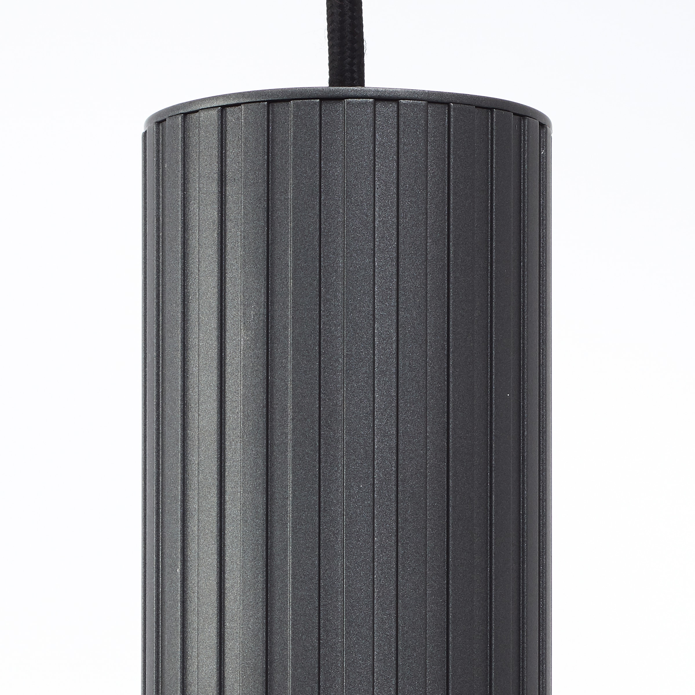 Brilliant Pendelleuchte »Riffelini«, 3 flammig, Leuchtmittel E27 | ohne Leuchtmittel, 150 x 98 x 18 cm, 3x E27, kürzbar, geriffeltes Rauchglas, anthrazit
