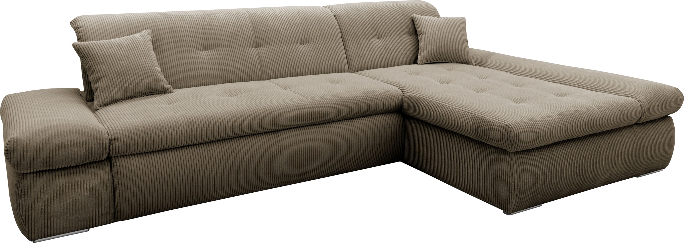 DOMO collection Ecksofa »Moric Luxus - B/T/H 300/172/80 cm, XXL-Format«, L-Form, 140kg Belastung/Sitz, in Cord, Chenille, Kunstleder