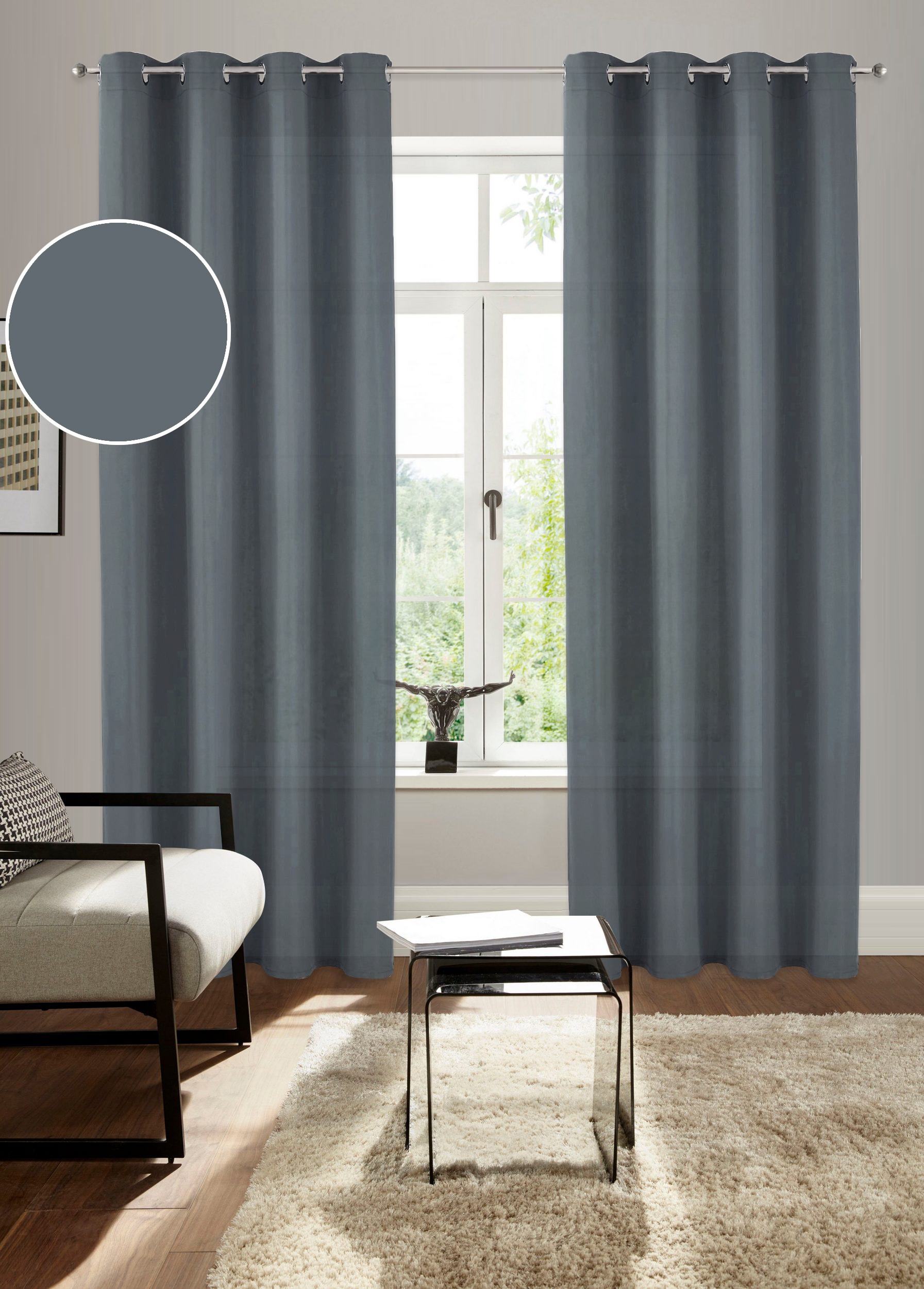 Bruno Banani Vorhang "Lagan" Ösen 2 Stk. tlg. 2-er Set, gewebt, Microfaser, günstig online kaufen