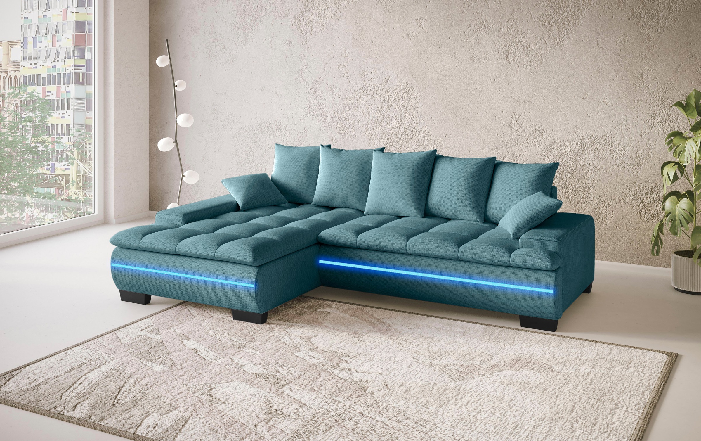 Mr. Couch Ecksofa »Haiti II, L-Form«, RGB-LED Beleuchtung, wahlweise mit Ka günstig online kaufen