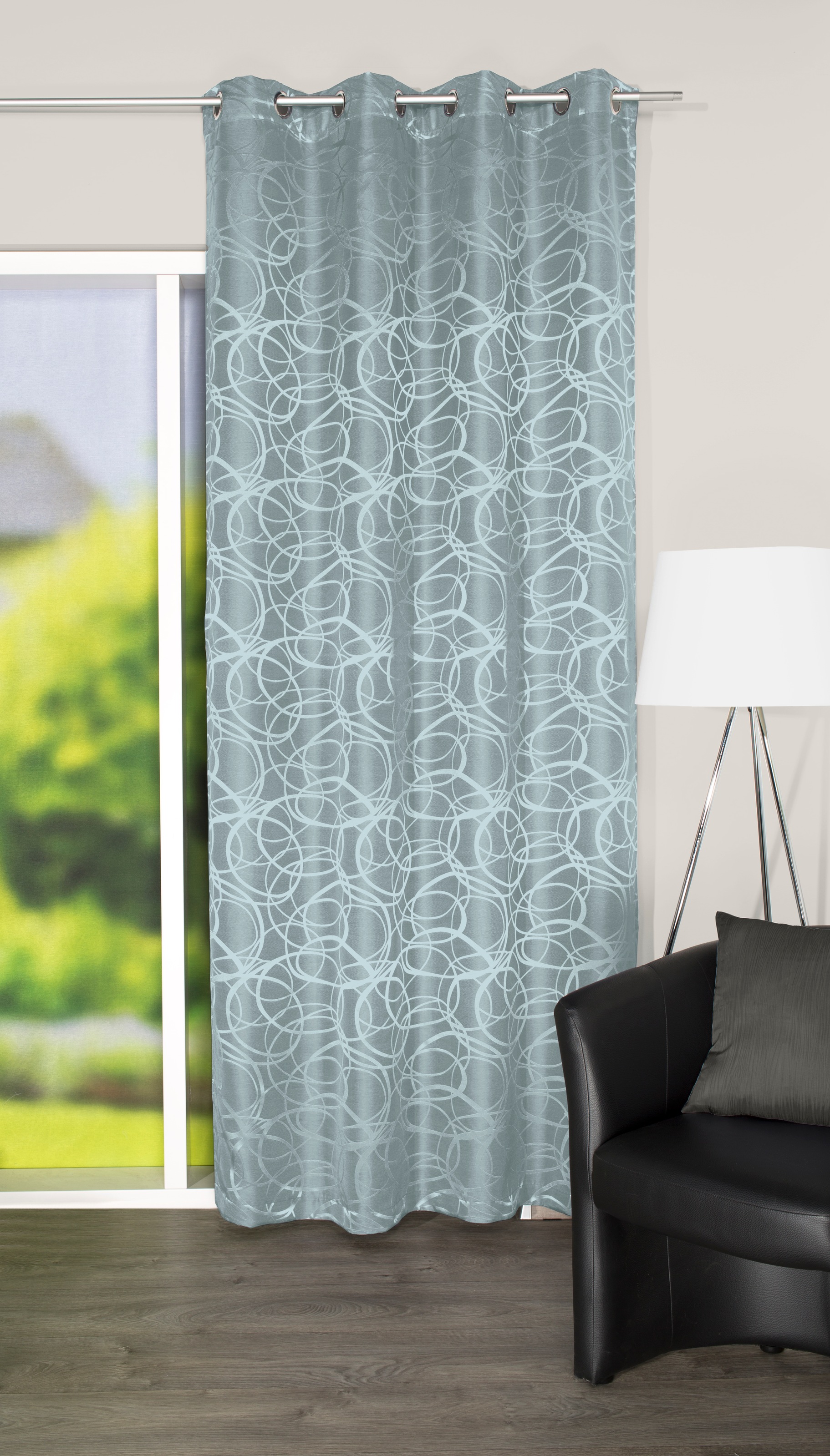 HOME WOHNIDEEN Gardine »LENNY« Ösen 1 Stk. tlg. DEKOSTOFF, JACQUARDMUSTERUN günstig online kaufen