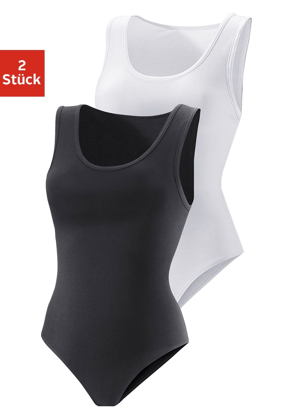 Shirtbody, (2er-Pack), aus elastischer Baumwoll-Qualität