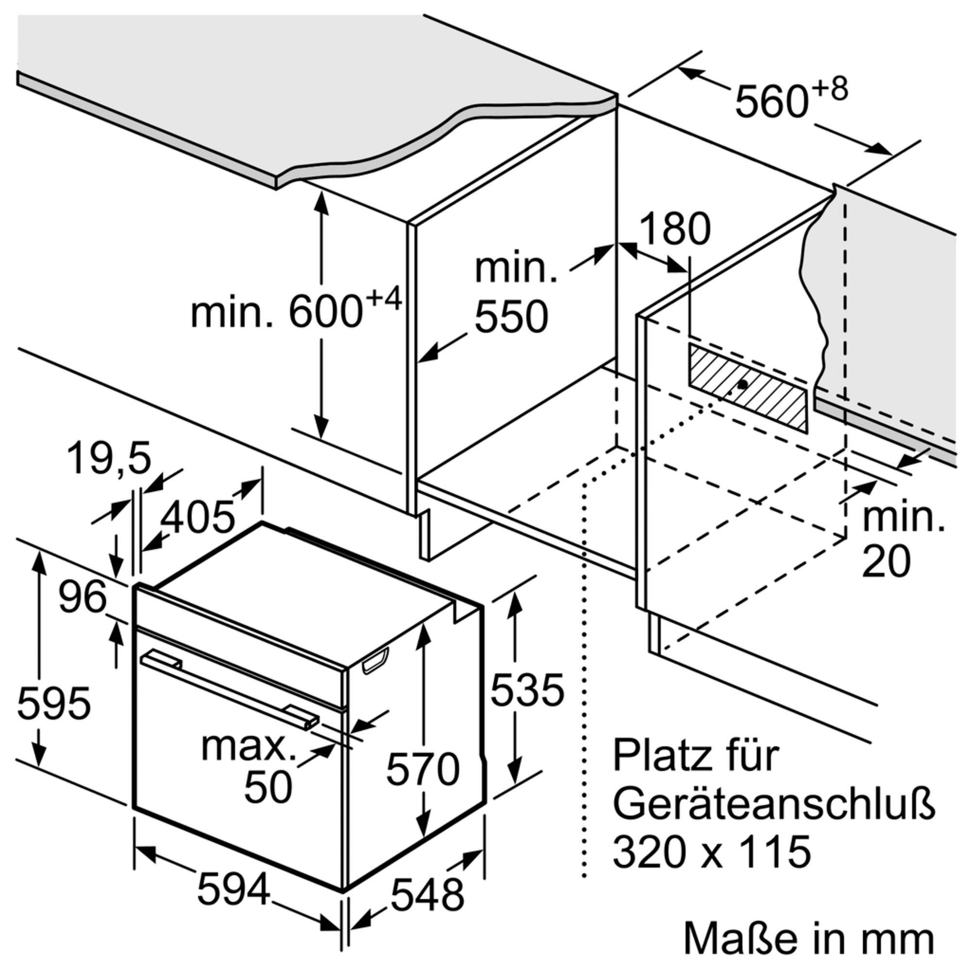10. Bild von BOSCH Pyrolyse Backofen »HBA578BS0«, Serie 6, HBA578BB0, mit Teleskopauszug nachrüstbar, Pyrolyse-Selbstreinigung