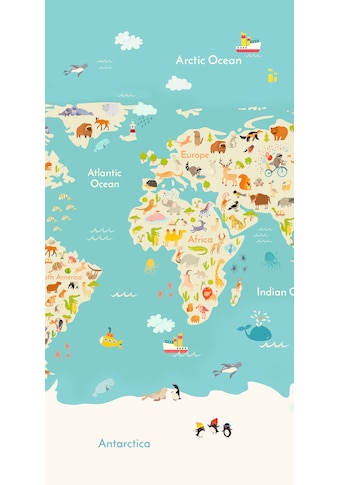 good morning Strandtuch »Worldmap«, (1 St.), Motiv Weltkarte, mit weißer Rückseite,... kaufen