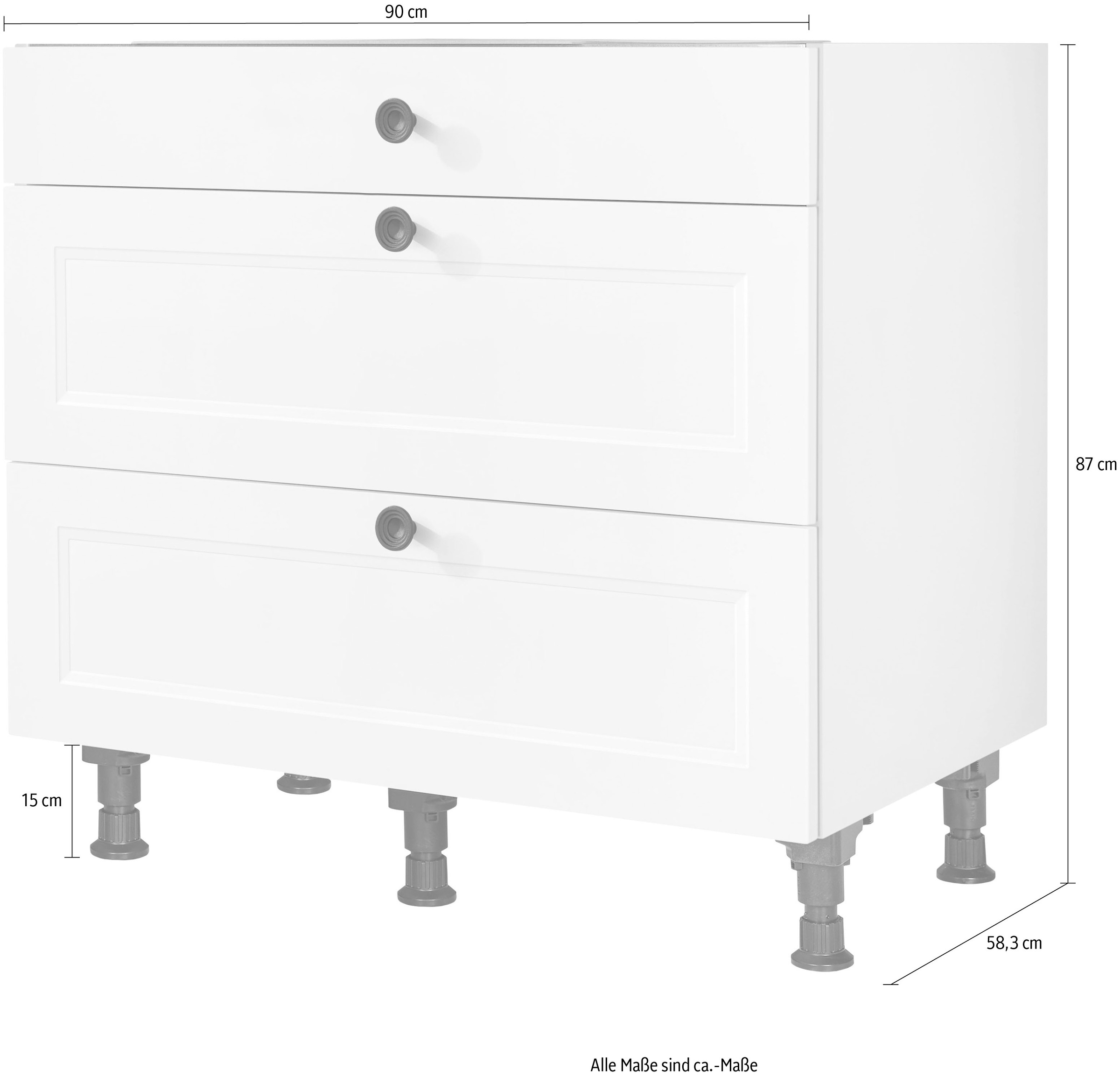 nobilia® Kochfeldumbauschrank »"Cascada", vormontiert, mit Schubkasten und Auszügen,« in den Breiten 60 und 90 cm