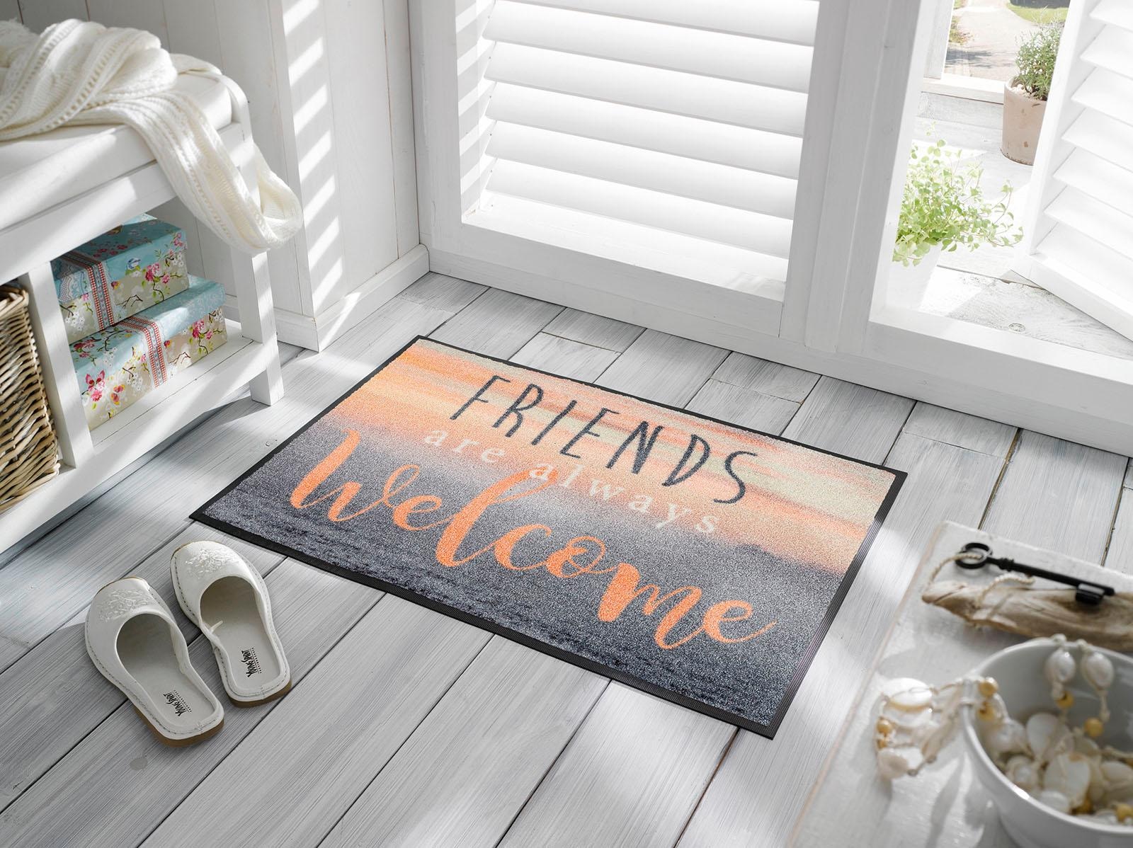 Friends«, Fußmatte bequem wash+dry Spruch, rechteckig, Schmutzfangmatte, bestellen schnell und by mit »Welcome Kleen-Tex rutschhemmend