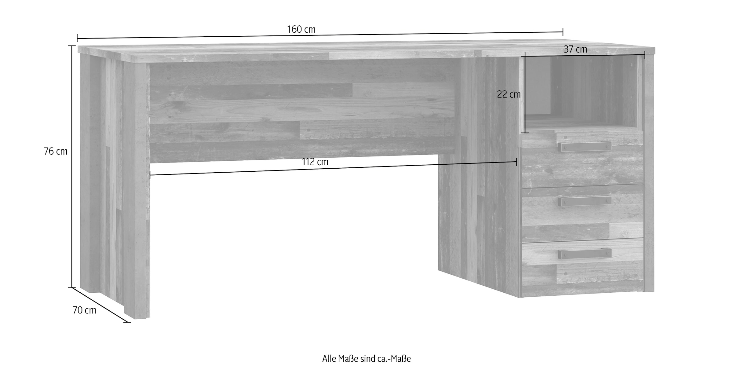 FORTE Schreibtisch »Clif«, Breite 160 cm