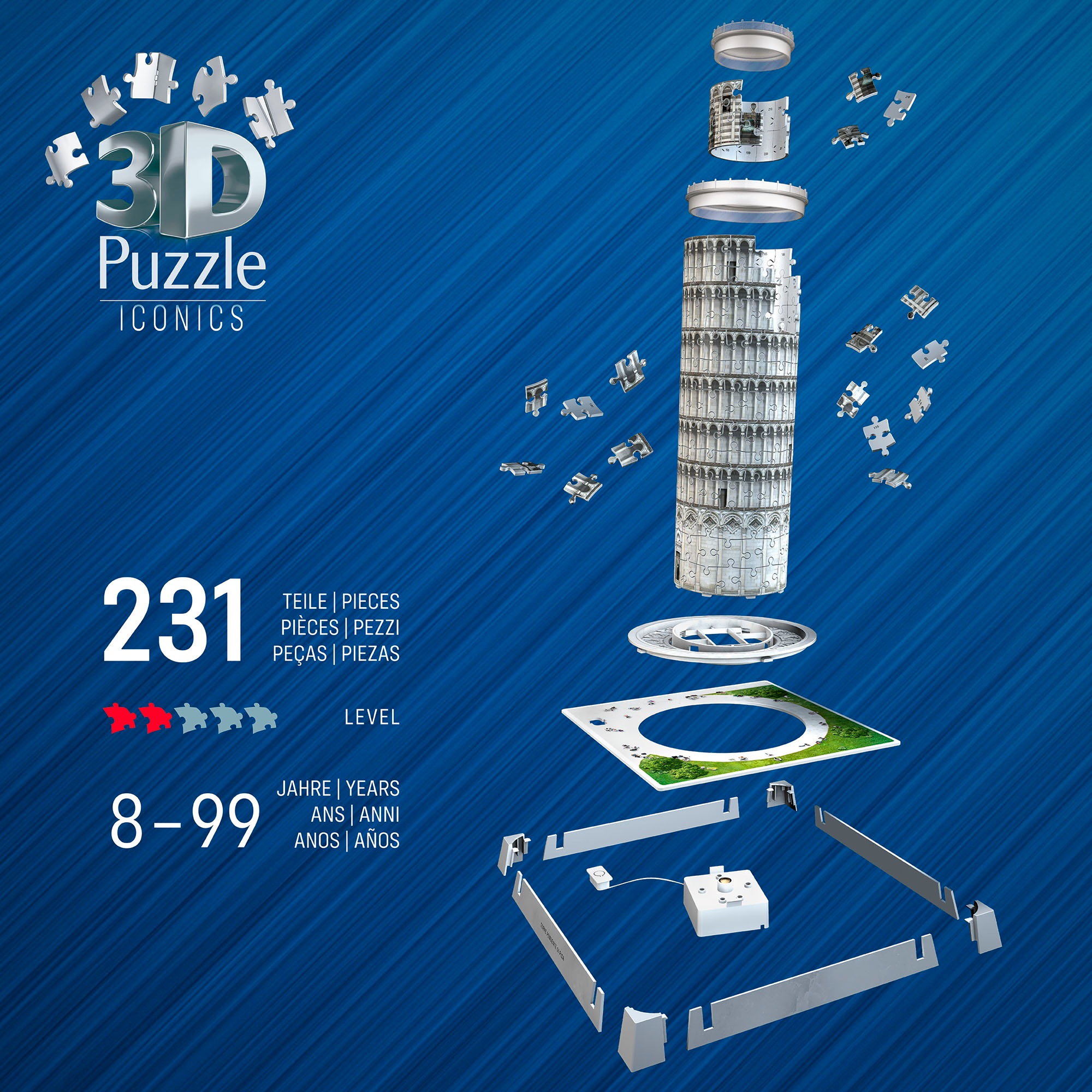 Ravensburger 3D-Puzzle »Iconics: Schiefer Turm von Pisa - mit Licht«, Made in Europe