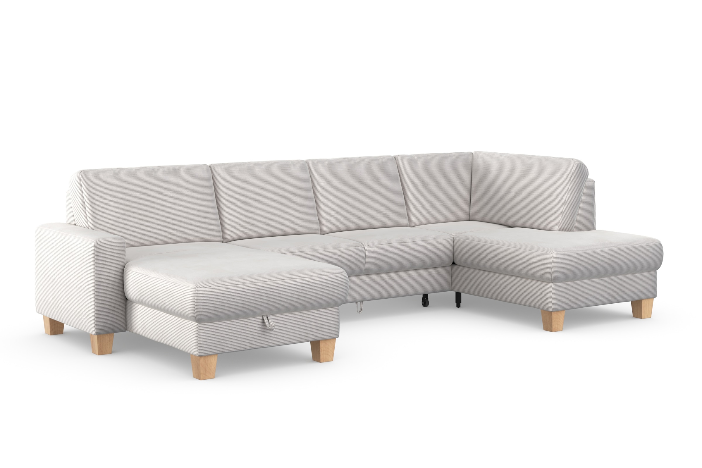 Home affaire Wohnlandschaft »Summer U-Form«, mit oder ohne Bettfunktion und Bettkasten, Cord-Bezug