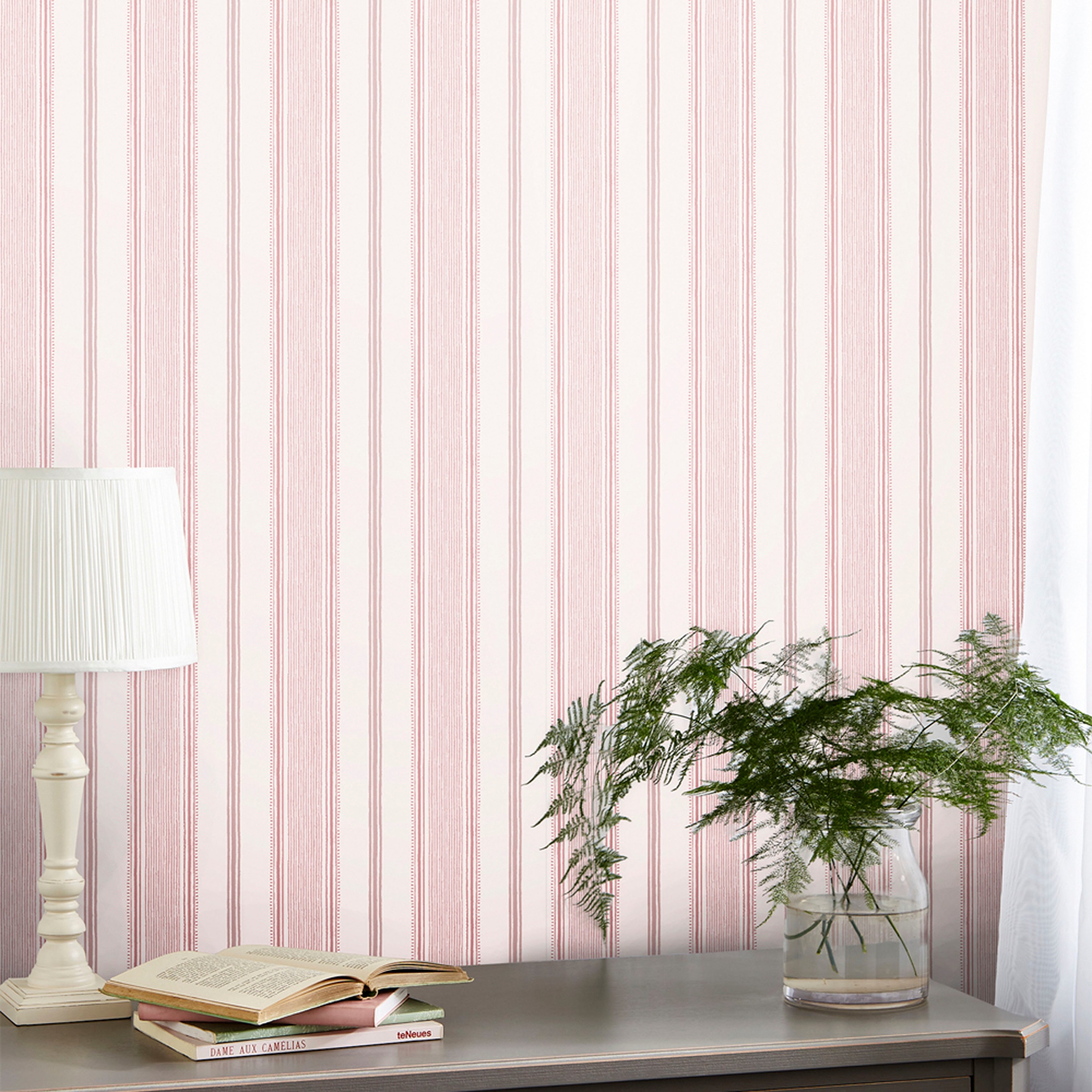 LAURA ASHLEY Vliestapete »Heacham Stripe« Motiv glatt Motiv