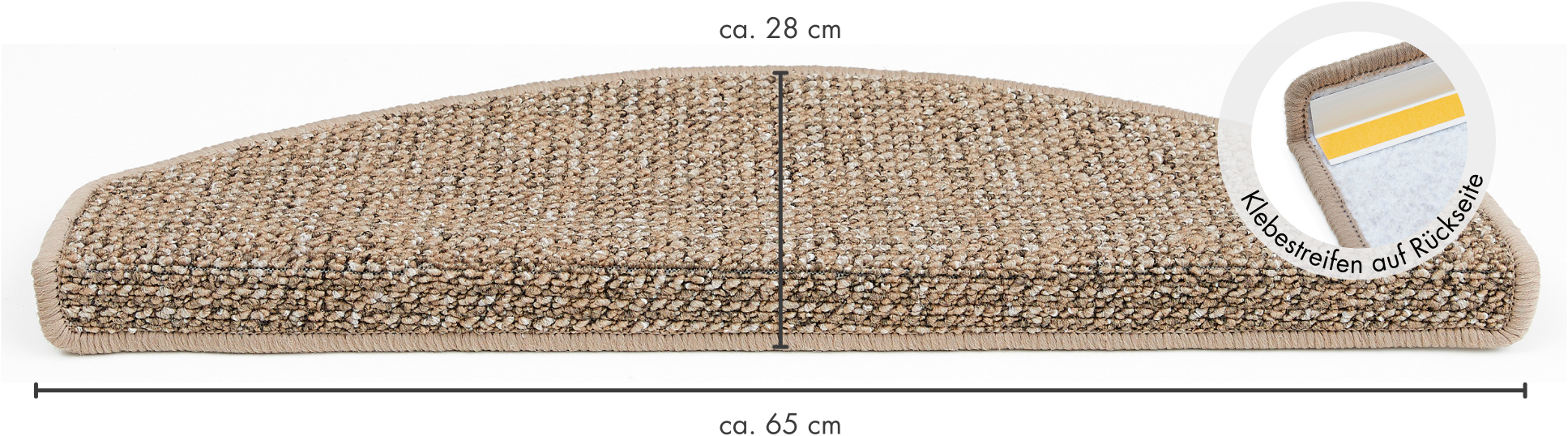 Andiamo Stufenmatte »Saragossa, Made in Netherlands«, halbrund, 6,5 mm Höhe, meliert, selbstklebend, strapazierfähig, 15 Stück in einem Set