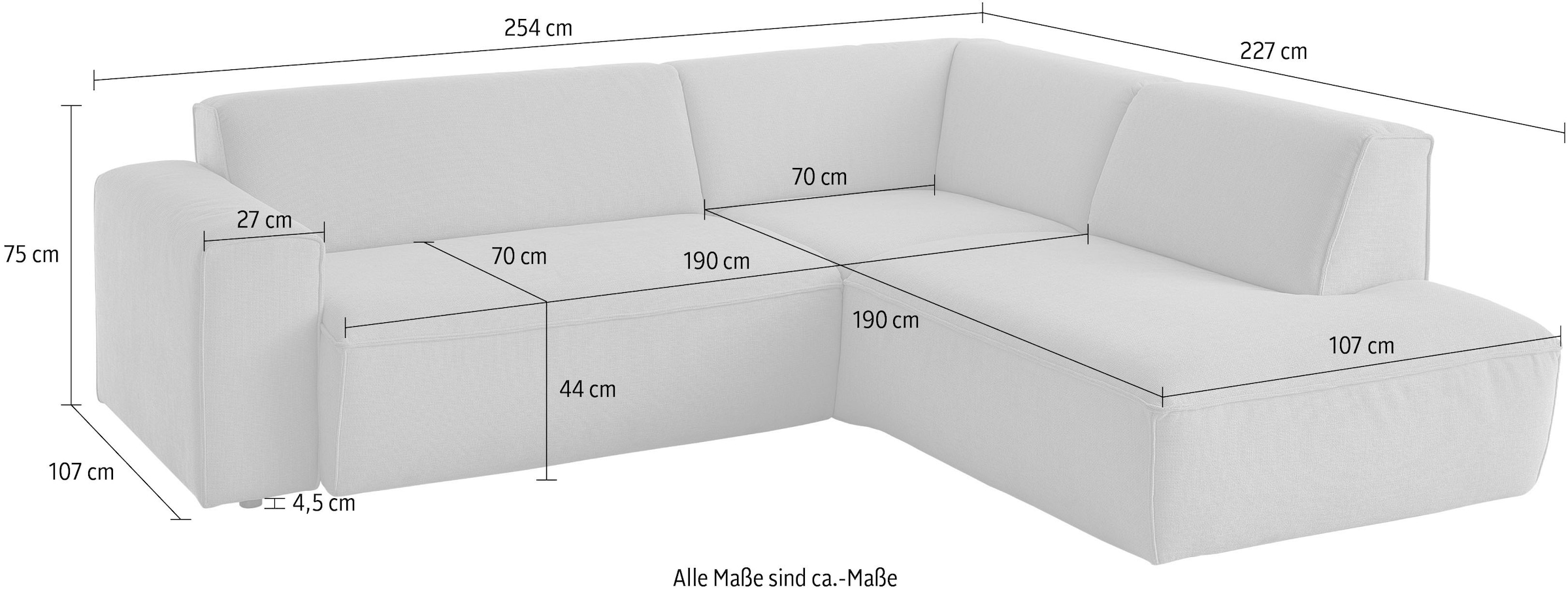 Die PlanBar Ecksofa »MP-IN24083« SoftSitz-Kaltschaumpolsterung, wahlweise mit motorischer Vorziehbank