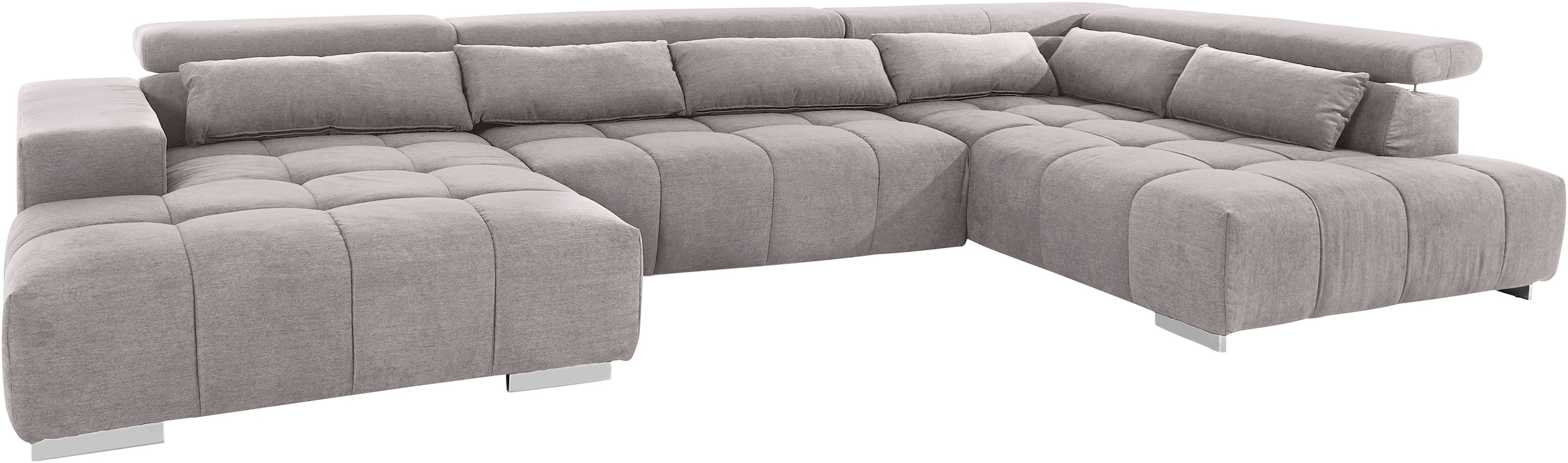 COTTA Wohnlandschaft »Orion U-Form«, mit Kopfteilverstellung & 6 Nierenkissen