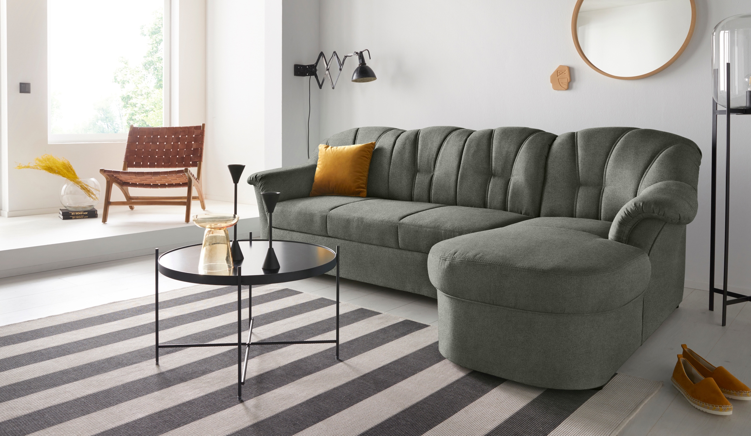 DOMO collection Ecksofa Papenburg L-Form, in großer Farbvielfalt, wahlweise günstig online kaufen