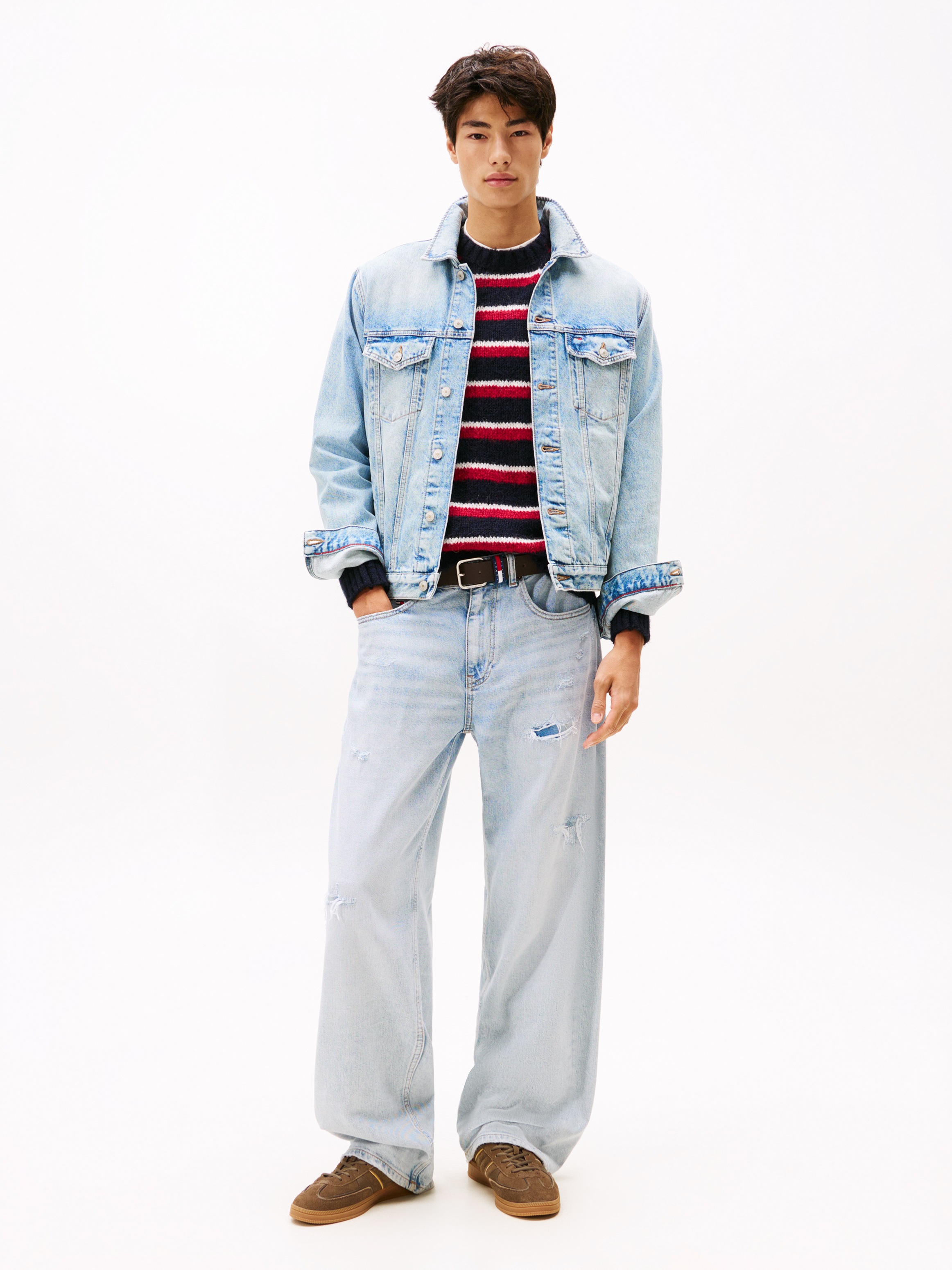Tommy Jeans Jeansjacke »RYAN RGLR TRCKR RWB EXT CI6033«, ohne Kapuze, Mit Rundhalsausschnitt