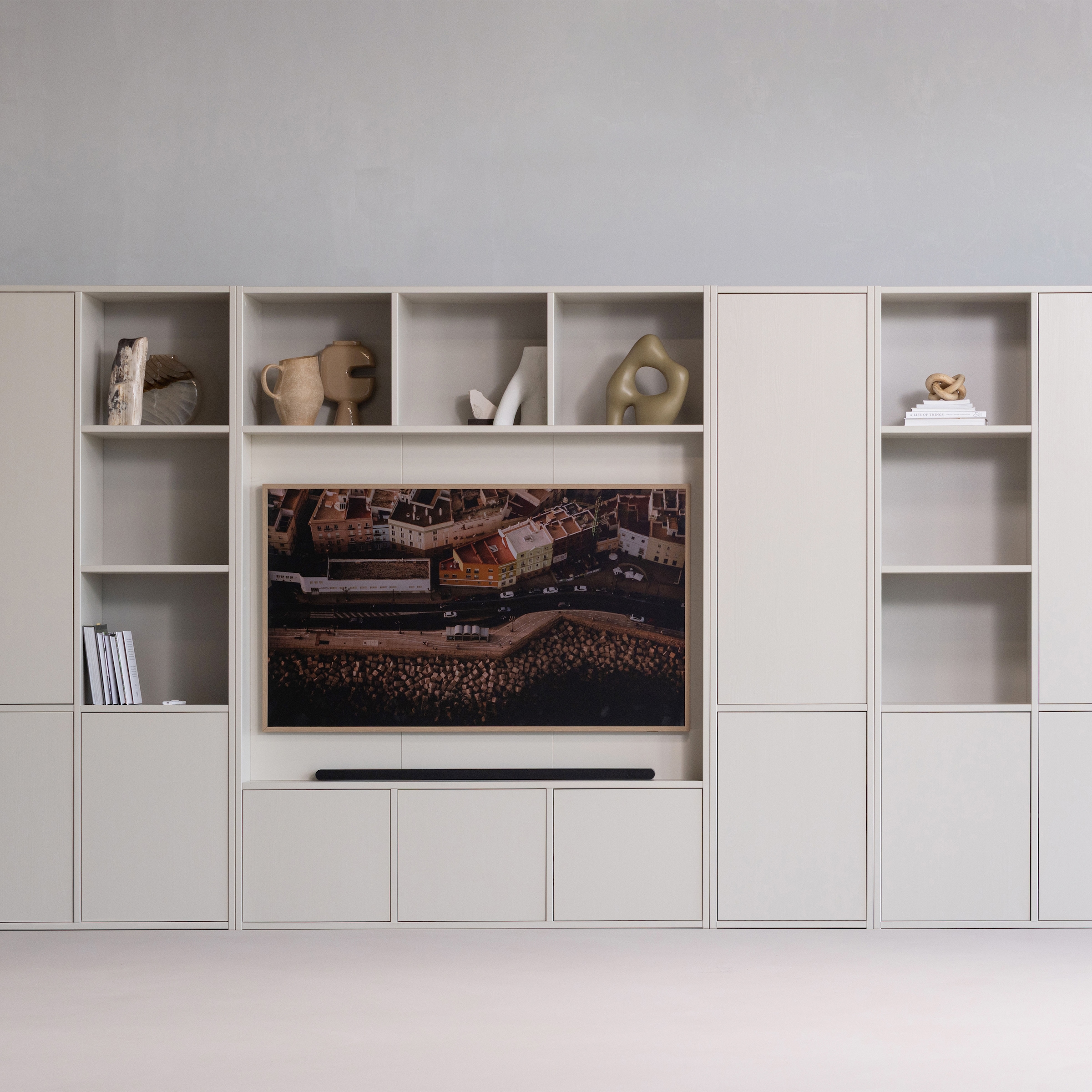 WOOOD Mehrzweckschrank »Meggy FSC® Mix Kiefernholz mit Druckmechanismus B 108x D 40x H 215 cm« Tragkraft 10 kg pro Boden, einfach zu montieren, sichtbare Maserung