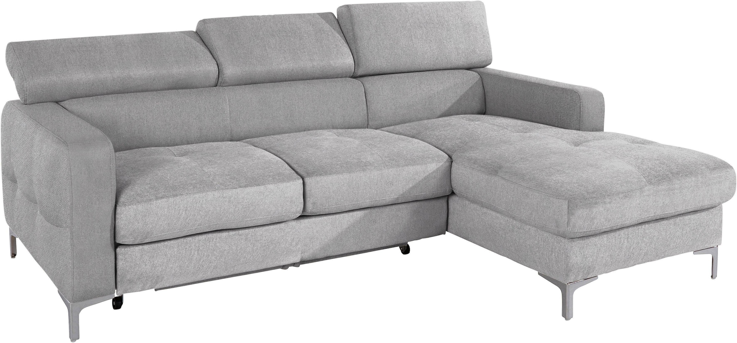 COTTA Polstergarnitur »Sammy L-Form«, (Set), Set bestehend aus: Ecksofa mit Kopfteilverstellung & Hocker