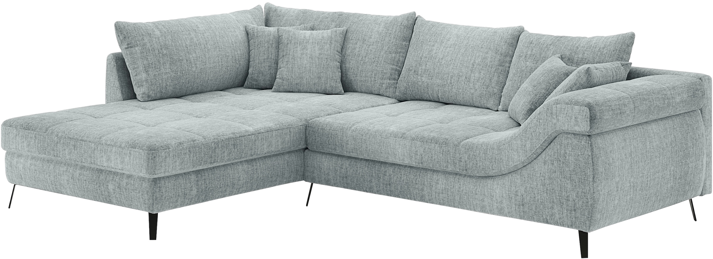Mr. Couch Ecksofa »Portofino L-Form«, 4 Bezugsqualitäten, 13,5 cm hohe Meta günstig online kaufen