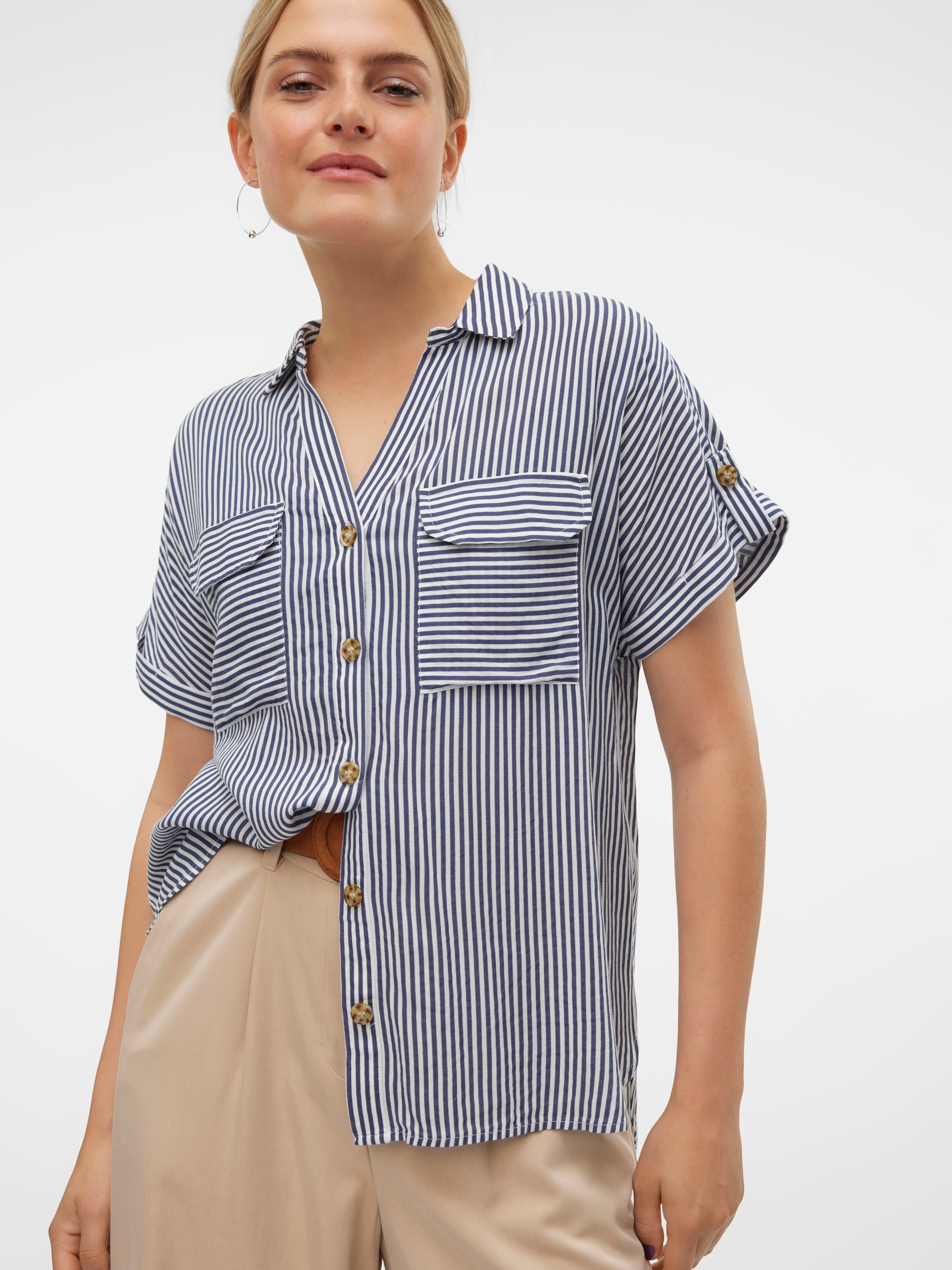 Vero Moda Kurzarmbluse »VMBUMPY S/S SHIRT WVN GA NOOS« Viskose, regular fit
