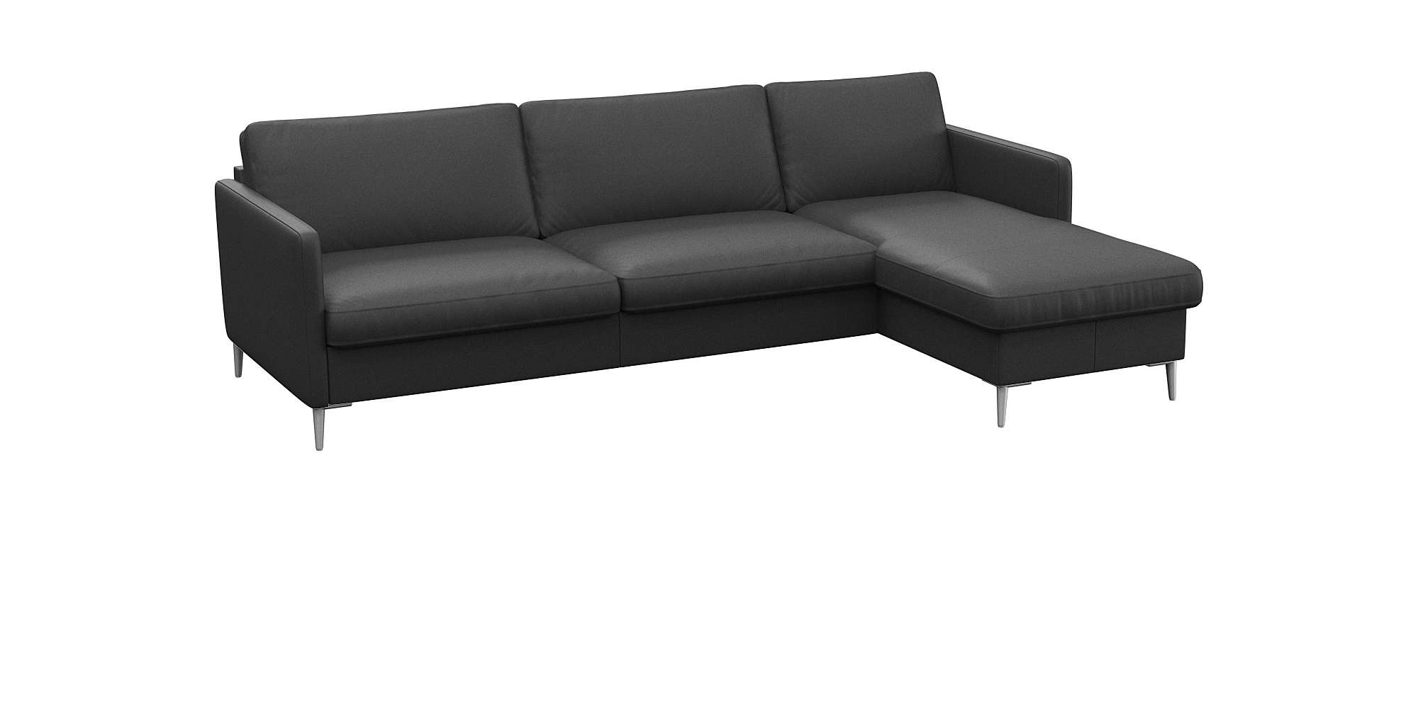 FLEXLUX Ecksofa »Fiore, super Sitzkomfort durch Kaltschaum im Sitz, L-Form«, schmale Armlehnen, Füße Alu