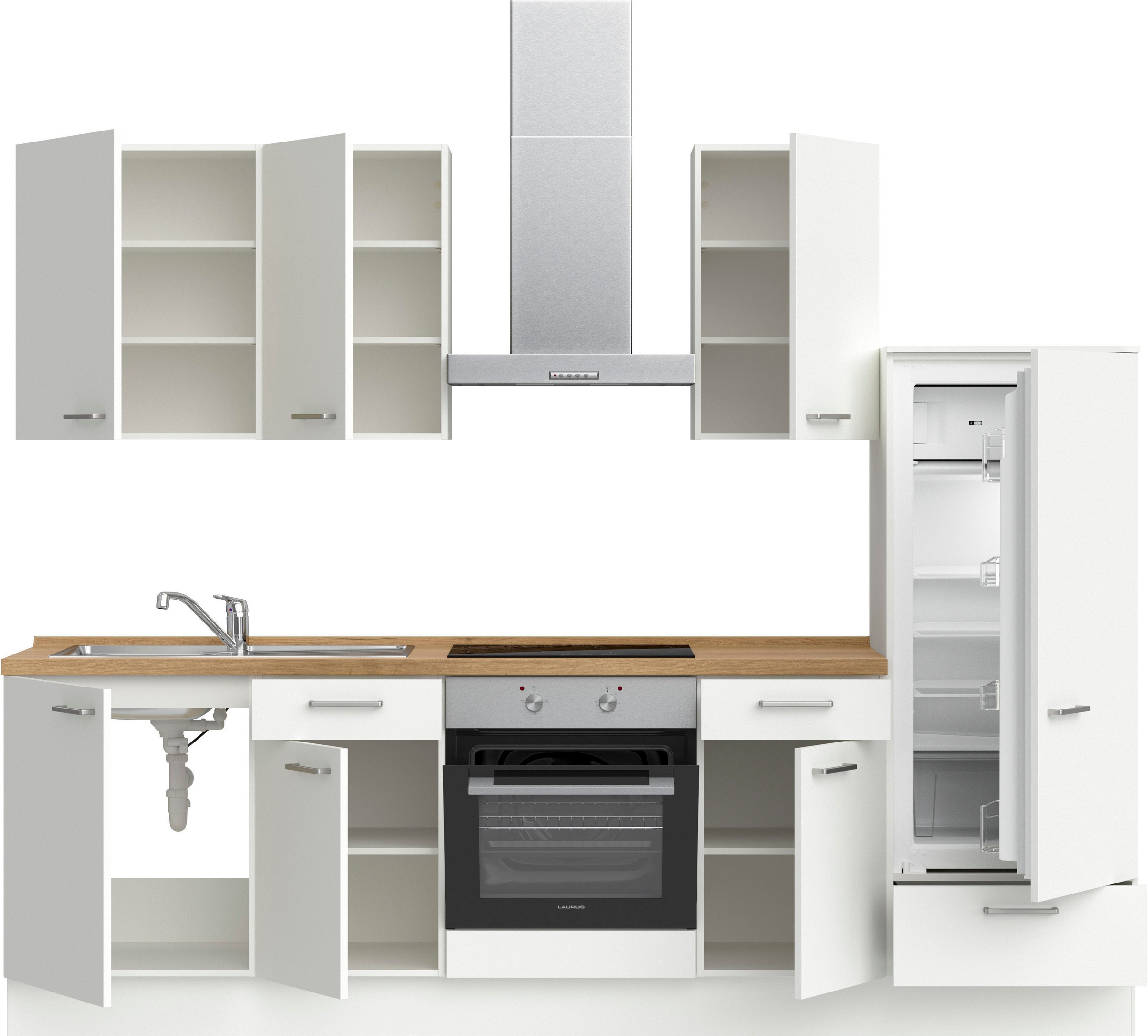 nobilia® Küchenzeile »"Touch I"«, vormontiert, Ausrichtung wählbar, Breite 270 cm, wahlw. mit E-Geräten
