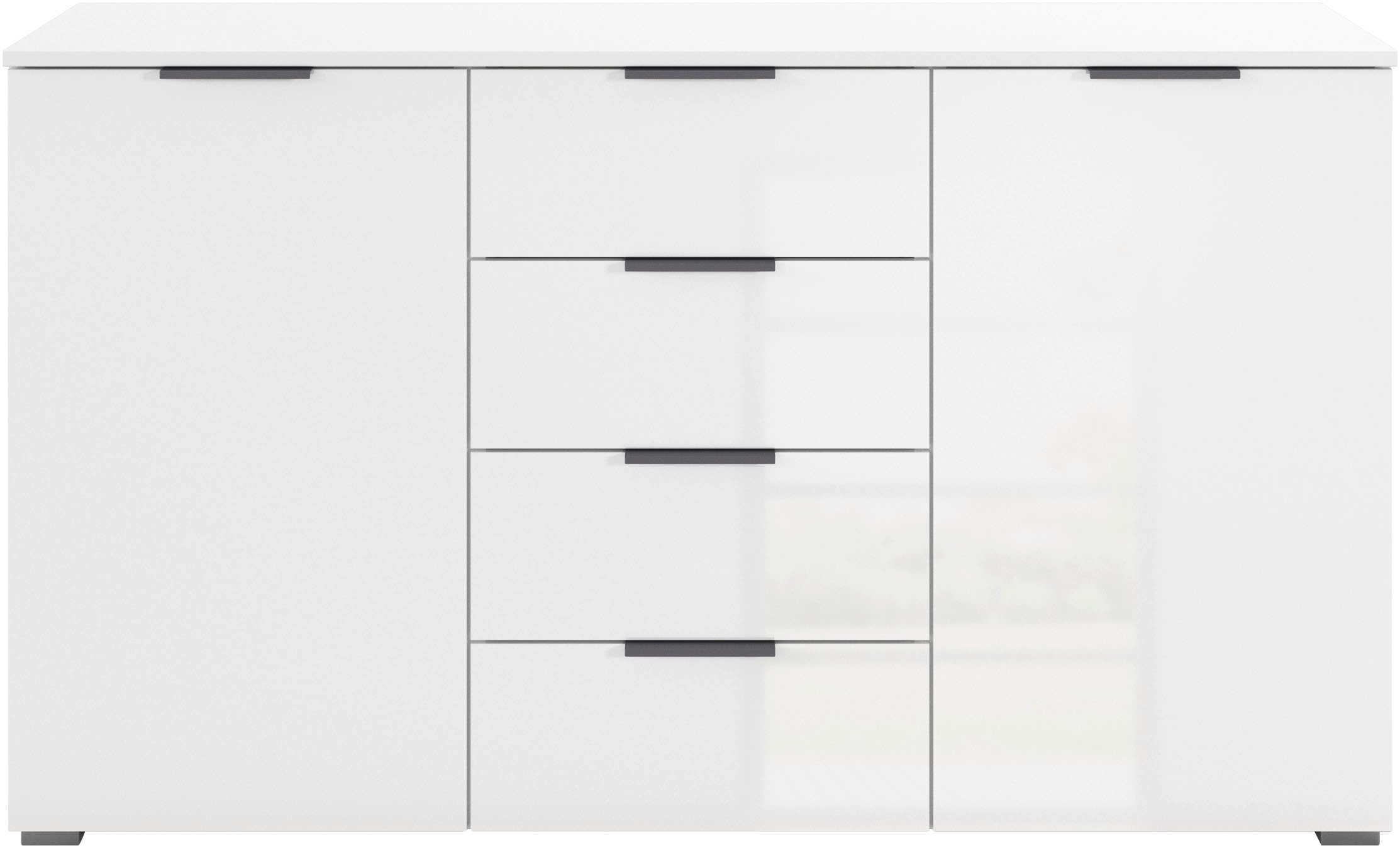 rauch Kombikommode »Sideboard Schubladenkommode AGORDO mit Dekor- oder Hochglanzfront«, (in zwei Griff-Farben, Breite 120 cm), vier große Schubladen, mit insgesamt 4 Einlegeböden MADE IN GERMANY