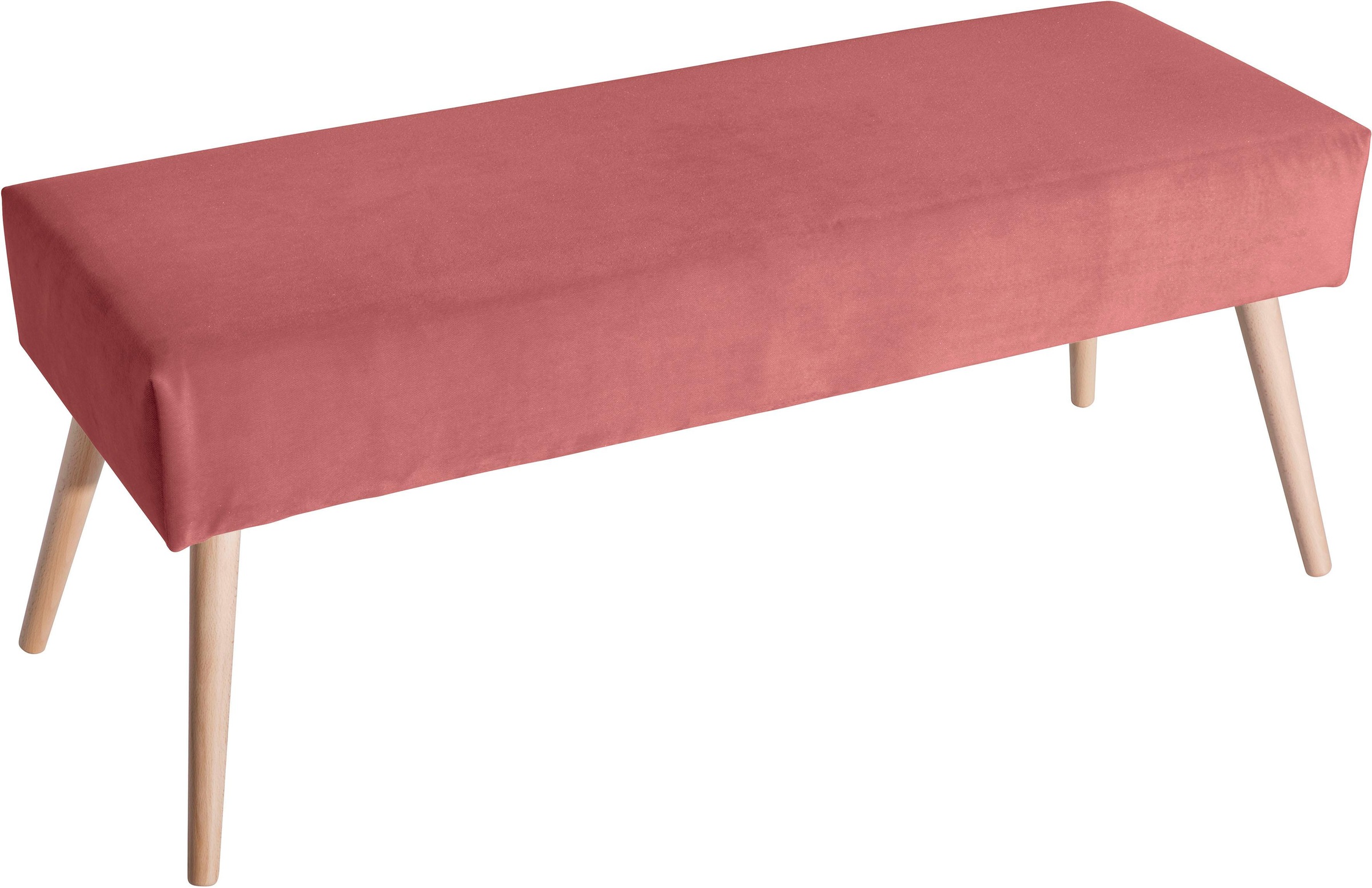 Sitzbank „Sit“, mit hohen konischen Füßen, rosé B/H/T: 114 cm x 48 cm x 40 cm