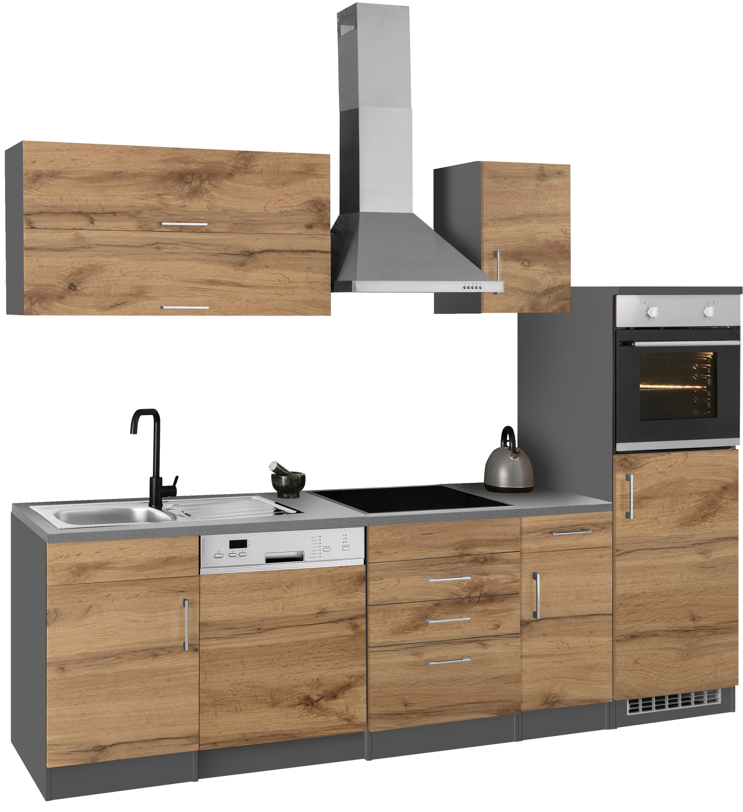 KOCHSTATION Küchenzeile »KS-Colmar«, mit E-Geräten, Breite 270 cm