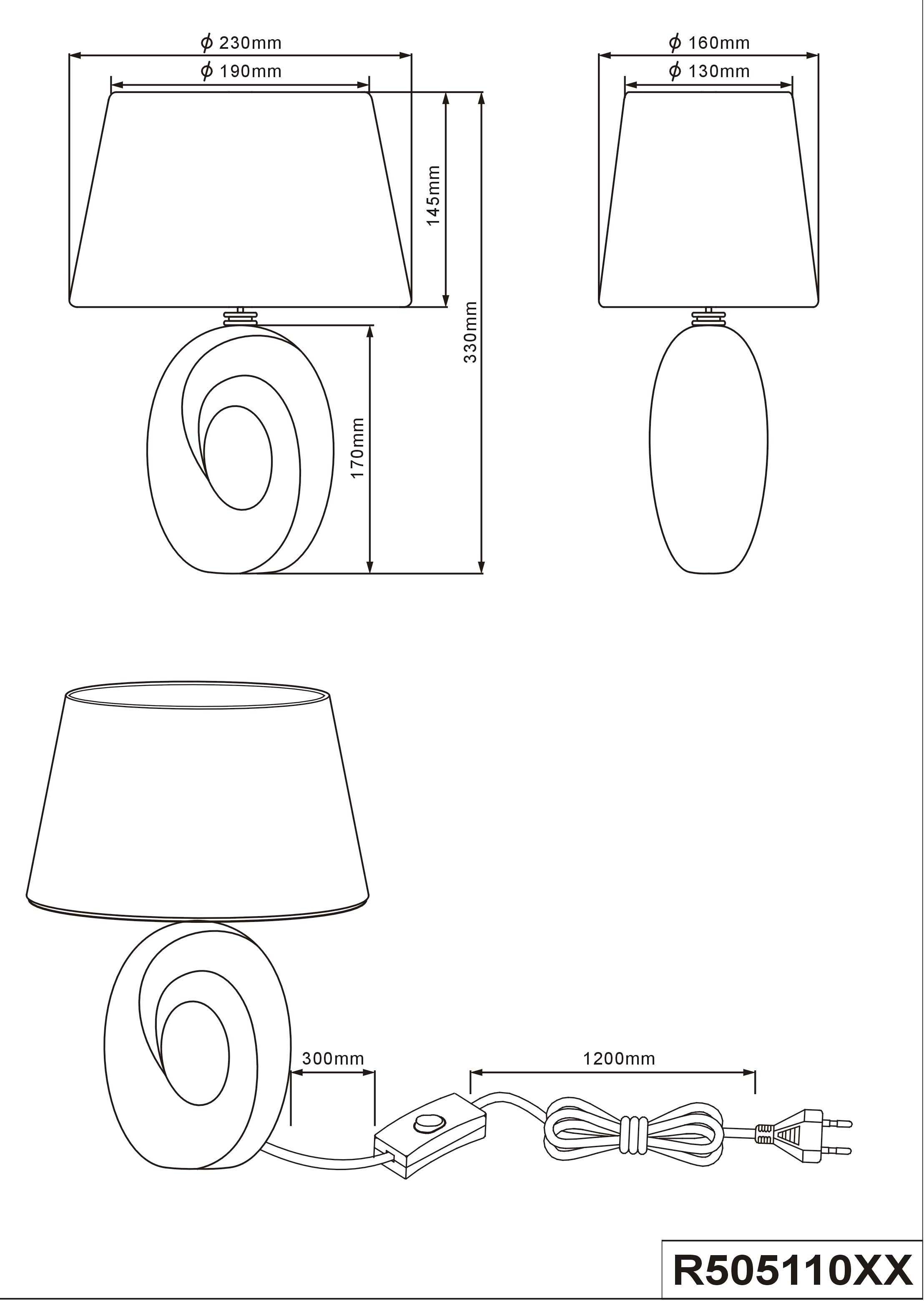 TRIO Leuchten Tischlampe »Taba«, Stoffschirm, für Leuchtmittel 1 x E14