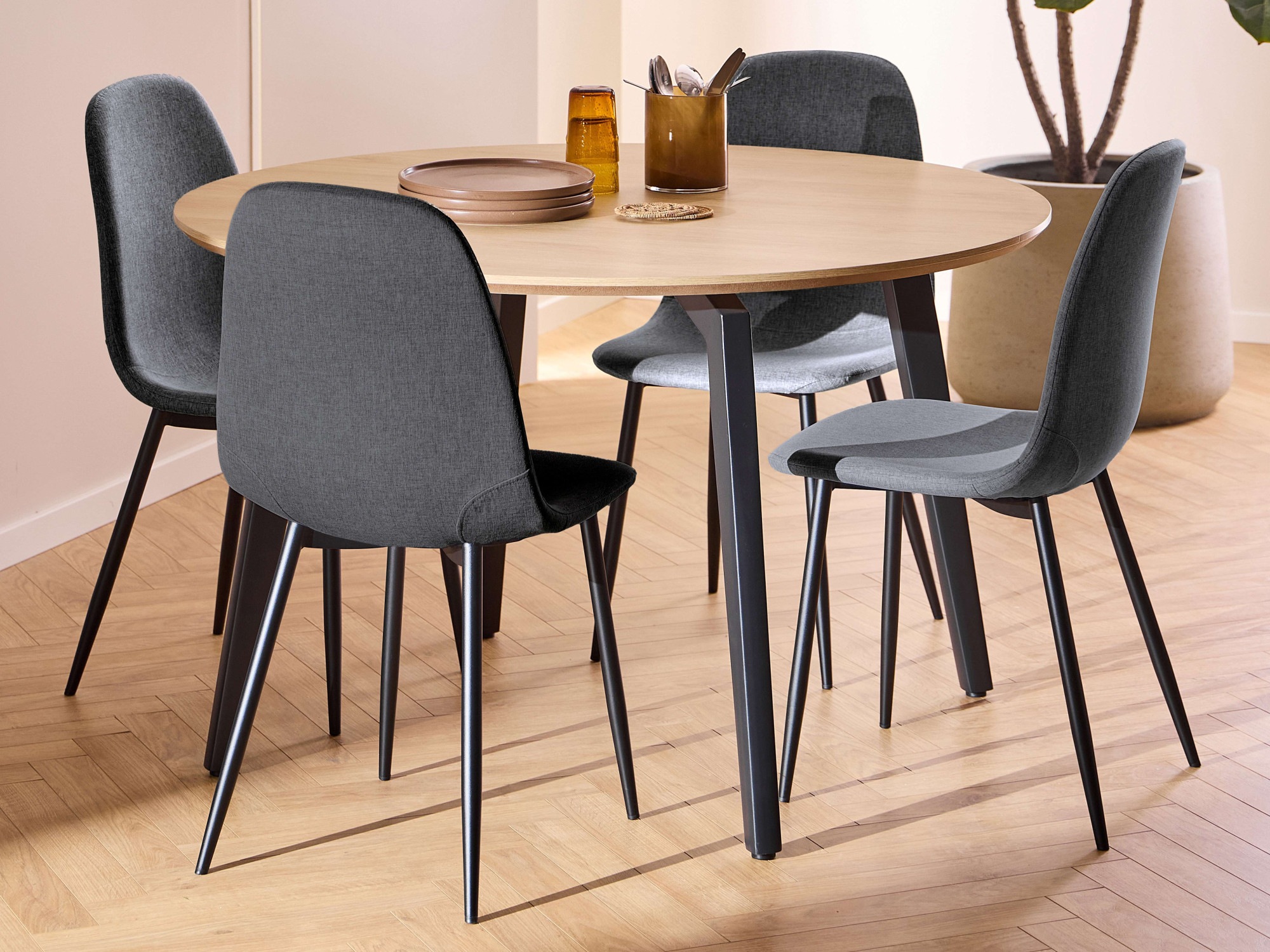 ACTONA GROUP Esszimmer-Set »Essgruppe, Speisetisch mit Wohnzimmerstühlen« S günstig online kaufen