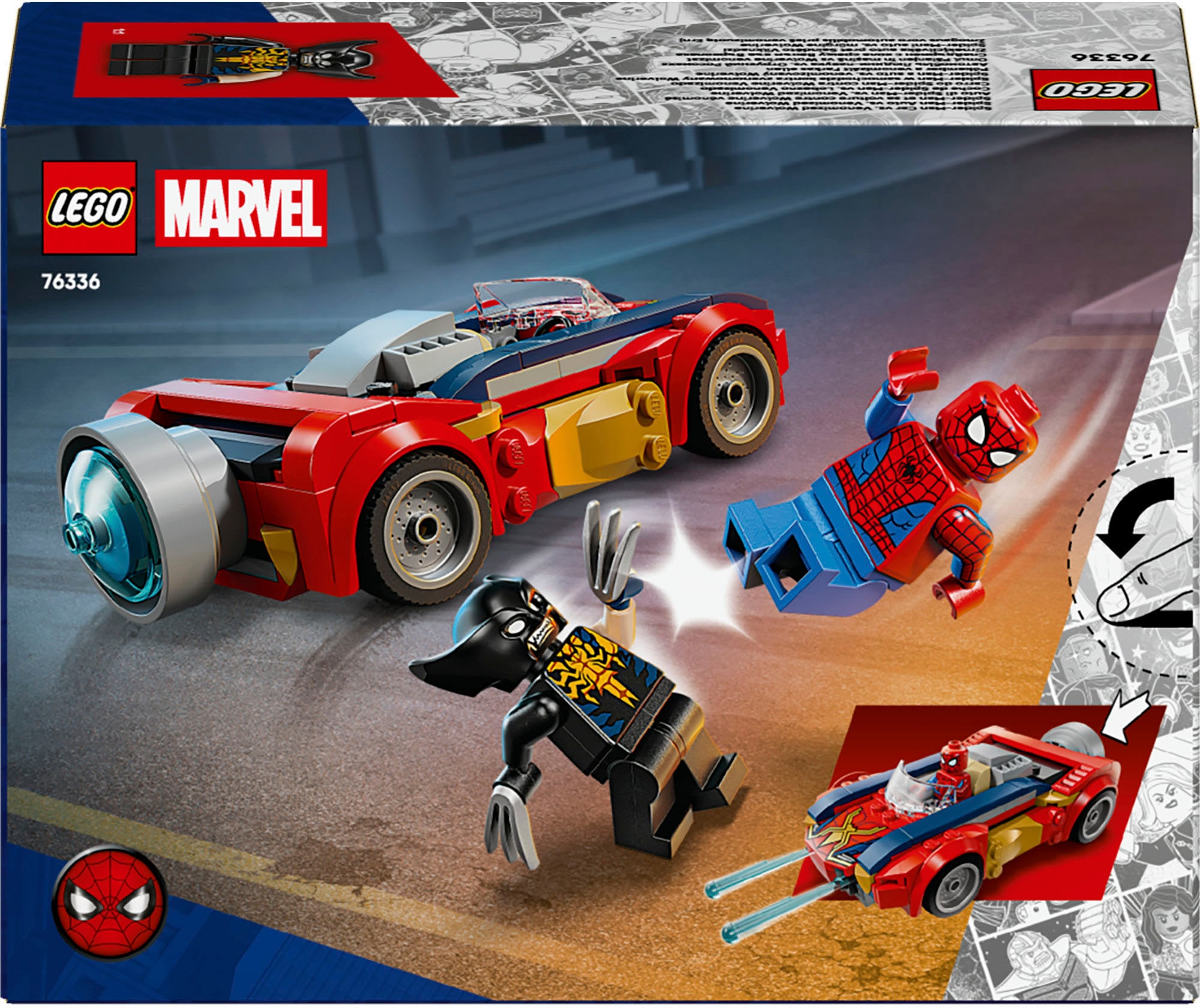 LEGO® Konstruktionsspielsteine »Spider-Man Auto vs. Venomized Wolverine (76336), LEGO Super Heroes« Made in Europe