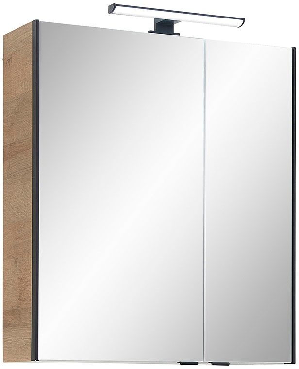 Saphir Badmöbel-Set »Quickset 395 5-teilig, Waschbeckenunterschrank mit LED-Spiegelschrank«, (5 St.), Unterschrank, Hängeschrank, Midischrank, inkl. Türdämpfer, 7 Türen