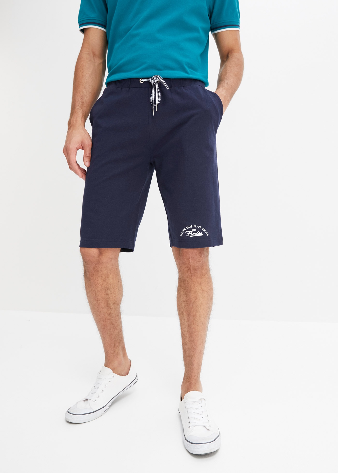 bonprix Bermudas  aus Baumwolle, mit Kordelverschluss, Regular Fit