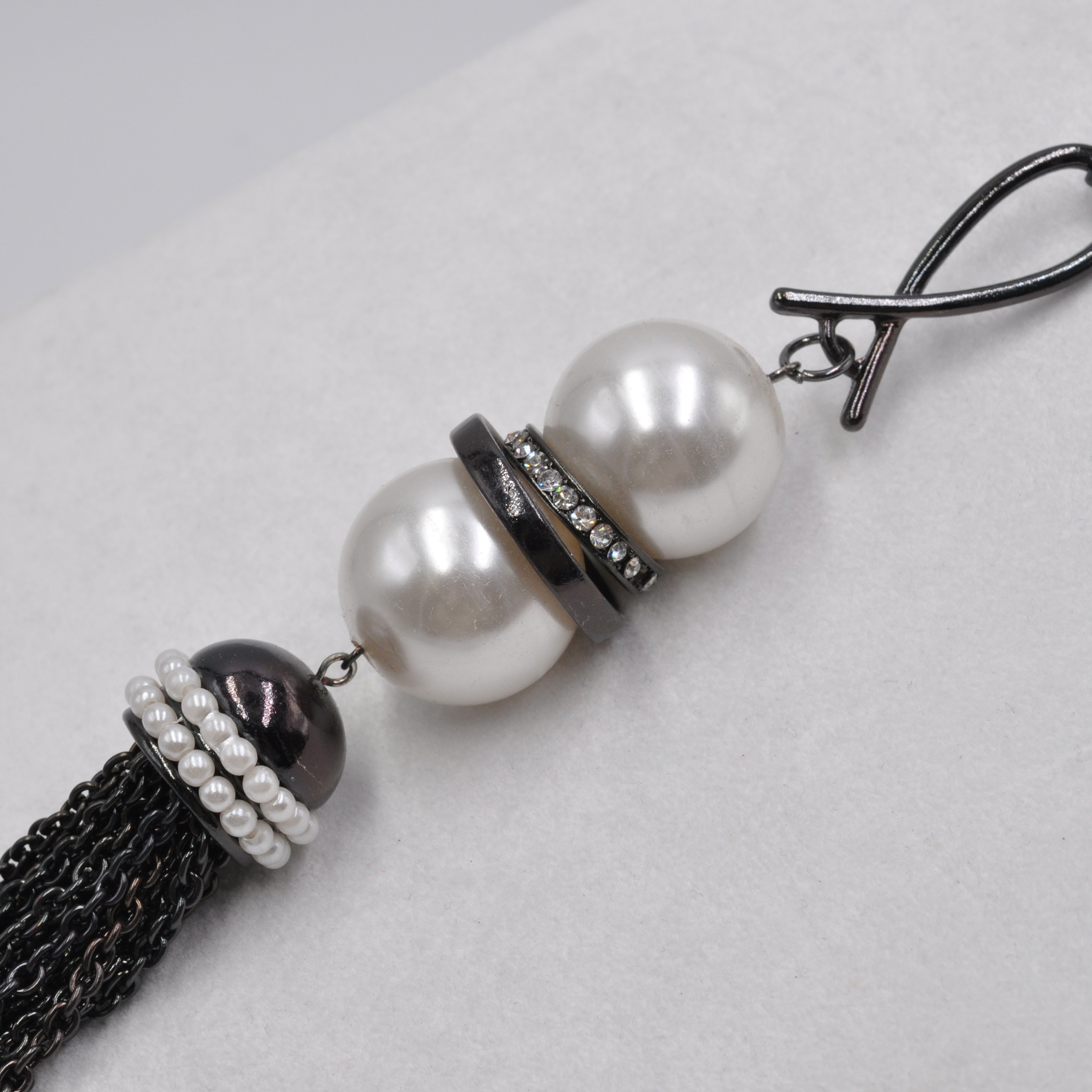 Firetti Lange Kette »Schmuck Geschenk Shiny Lush Pearl Y-Kette« mit Glasstein - mit Kunststoffperle