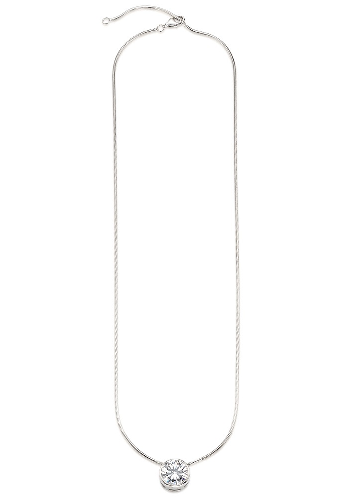 Bruno Banani Kette mit Anhänger »Schmuck Geschenk Silber 925 Halsschmuck Halskette Schlangenkette Stein«, mit Zirkonia (synth.), Korund (synth.) oder Spinell (synth.)