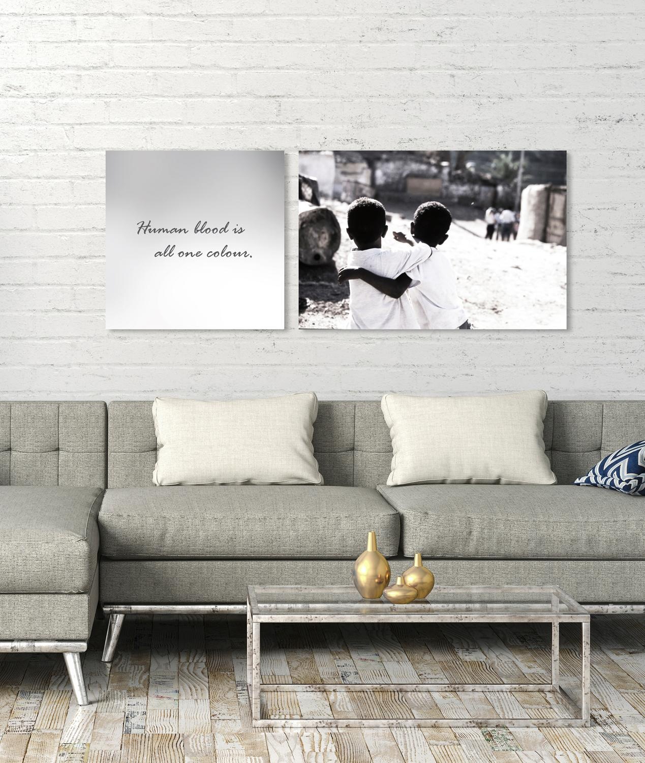 queence Leinwandbild »Blood«, Kind-Kinder-Schwarz-Weiß-Kunst-Modern-Bar & L günstig online kaufen