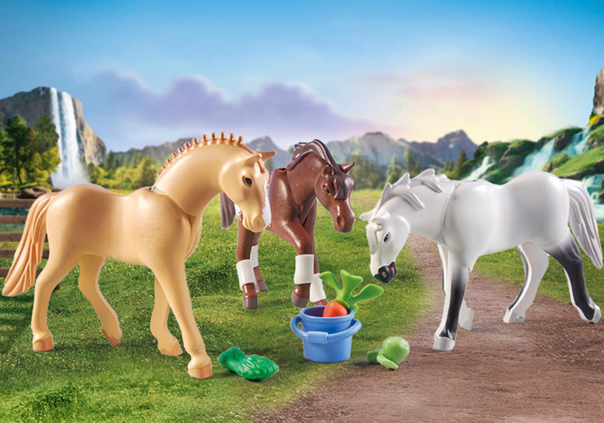 Playmobil® Konstruktions-Spielset »Morgan, Quarter Horse & Shagya Araber (71356), Horses of Waterfall«, (28 St.), 3 Pferde