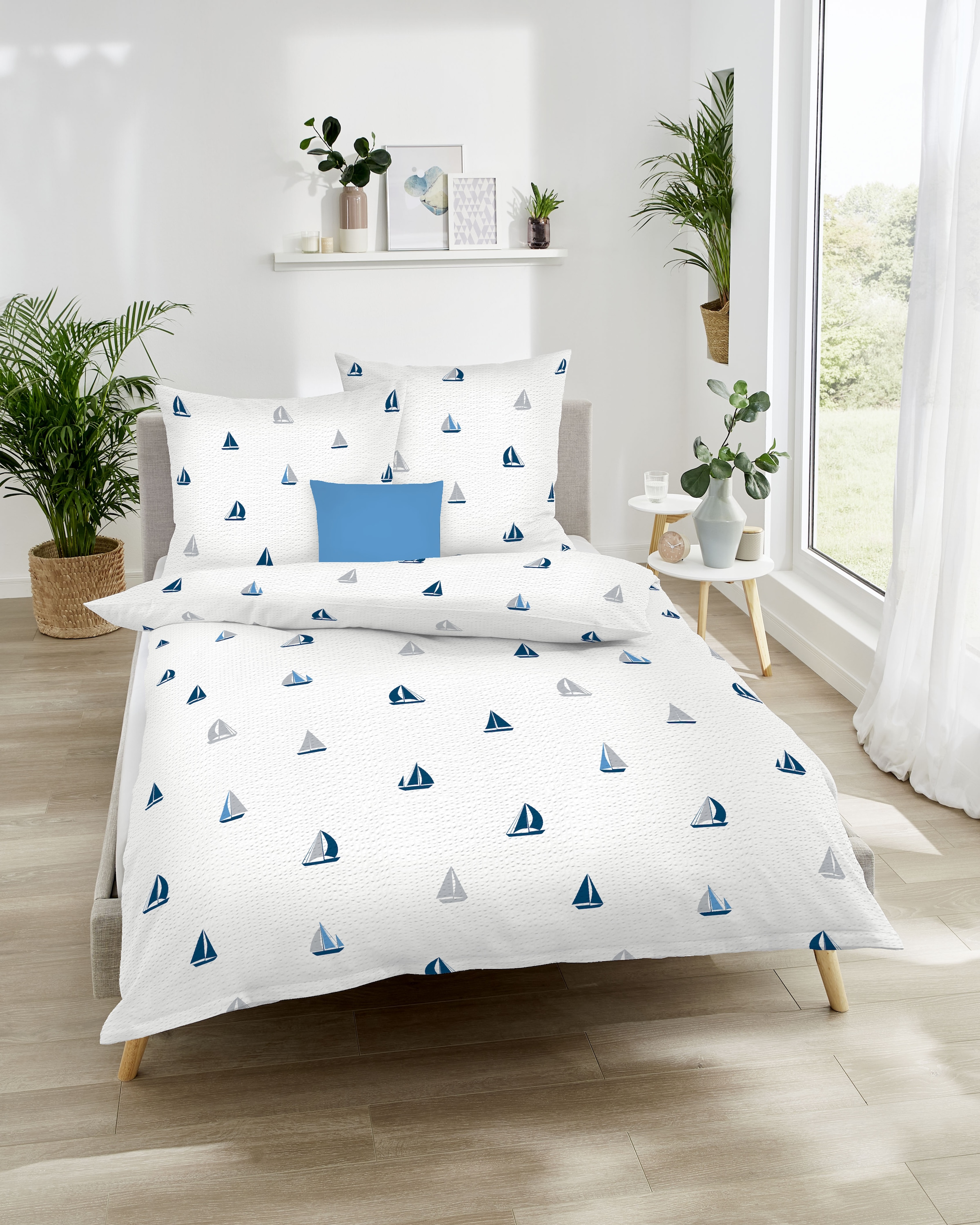 Kaeppel Bettwäsche »Sailing Boats« 2 Stk. tlg. Mit Booten günstig online kaufen