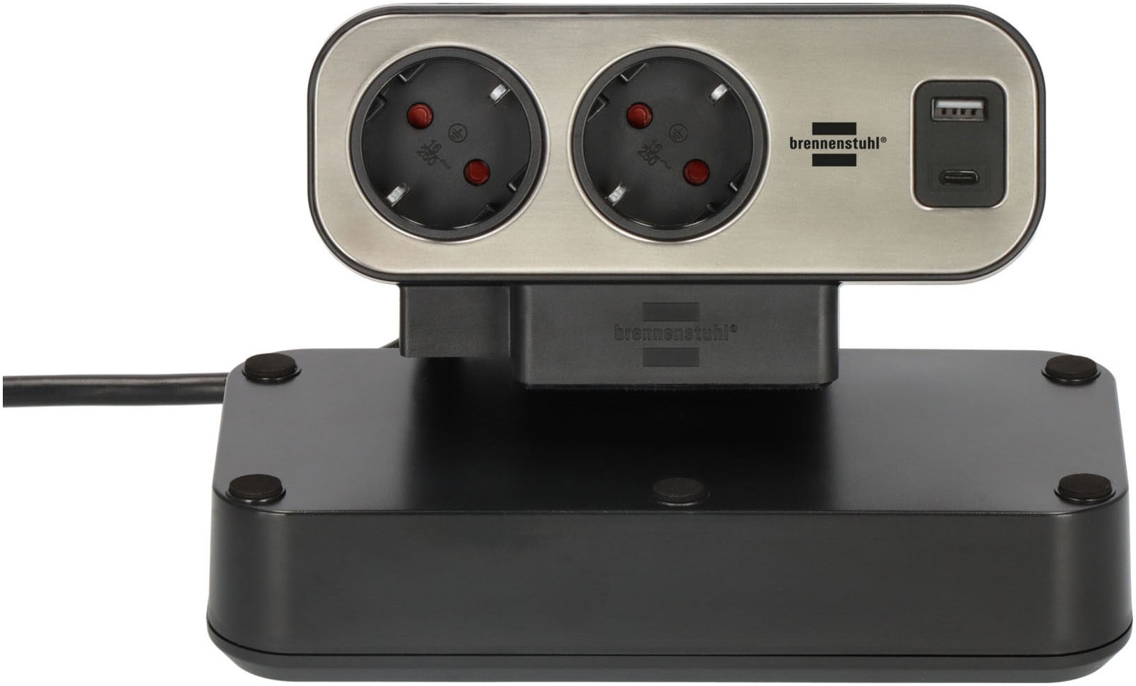 Brennenstuhl Steckdosenleiste »Duplex Tischsteckdosenleiste mit Überspannungsschutz« (USB-Anschlüsse Kabellänge 2 m)