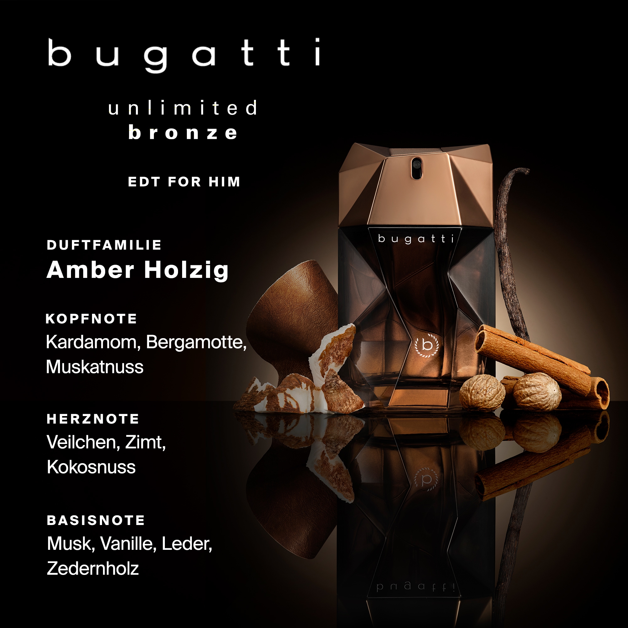 bugatti Eau de Toilette »unlimited bronze« mit flüssiger Formulierung, 100 ml Inhalt