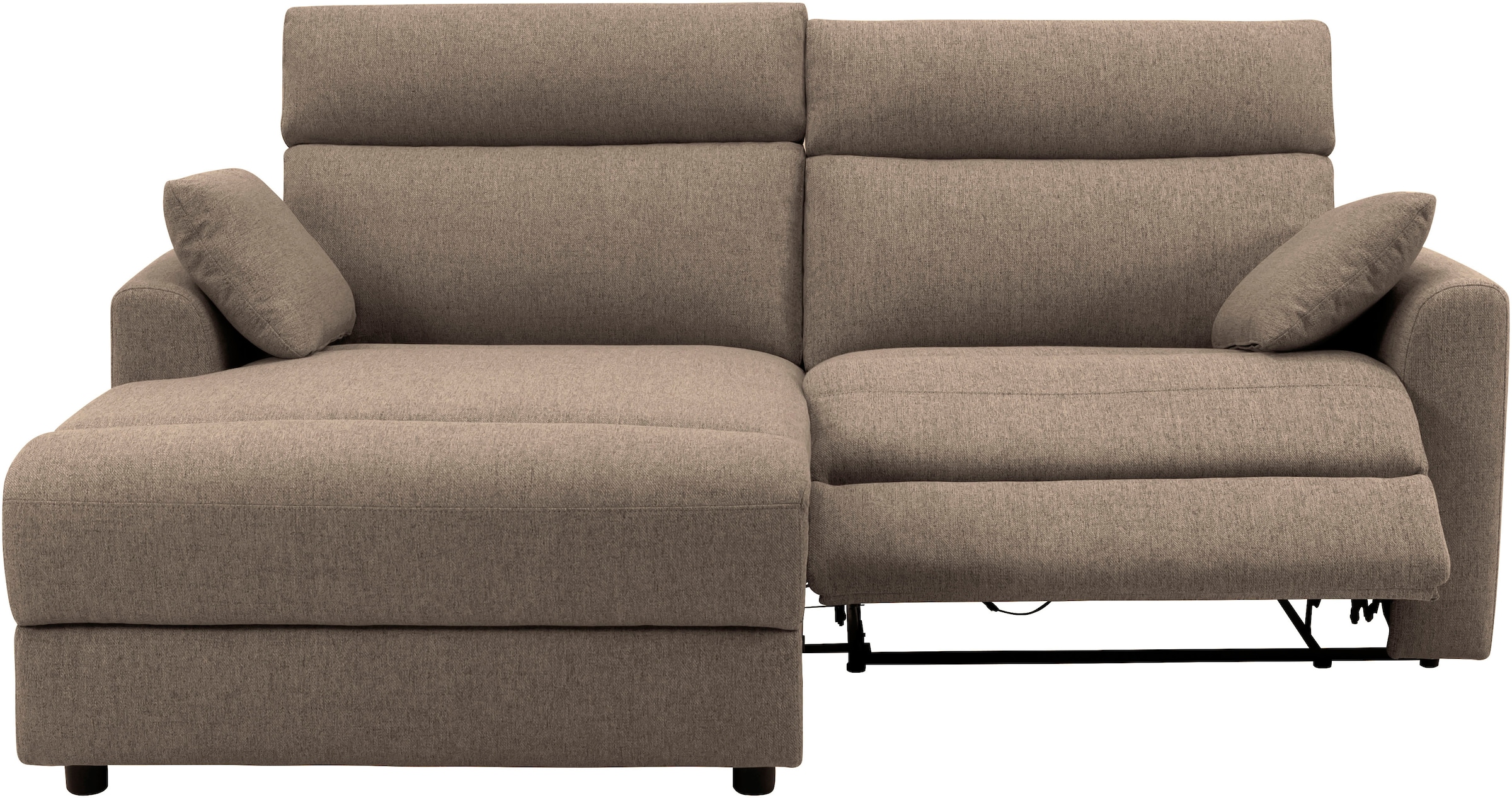 INOSIGN Ecksofa »JENNA, L-Form, 209cm, manuelle u. elektrische Funktion, mit USB A/C,«, Liegefunktion 105°-150°, Federkern, Struktur fein