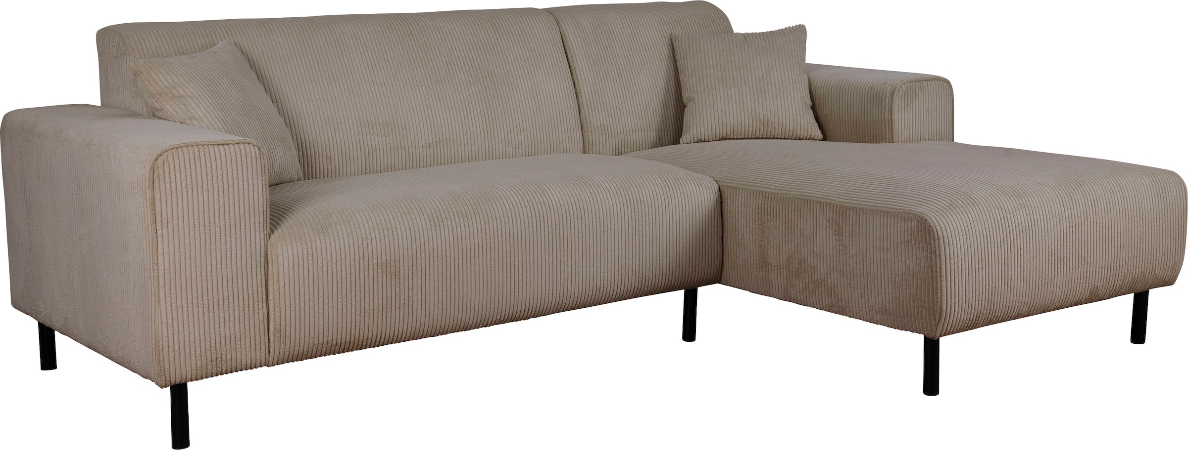 Home affaire Ecksofa »ARROS L-Form mit Wellenunterfederung, Maße B/T/H: 235/163/81 cm«, incl. Zierkissen, mit Recamiere rechts/links bestellbar, auch in Cord