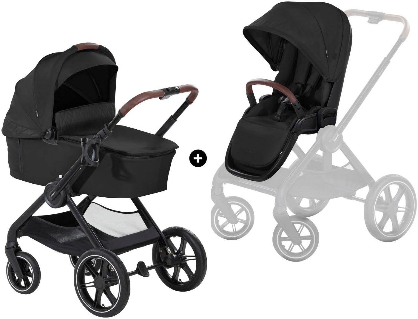 Kombi-Kinderwagen »Walk N Care Air Set, black«, 22 kg, belastbar bis 22 kg