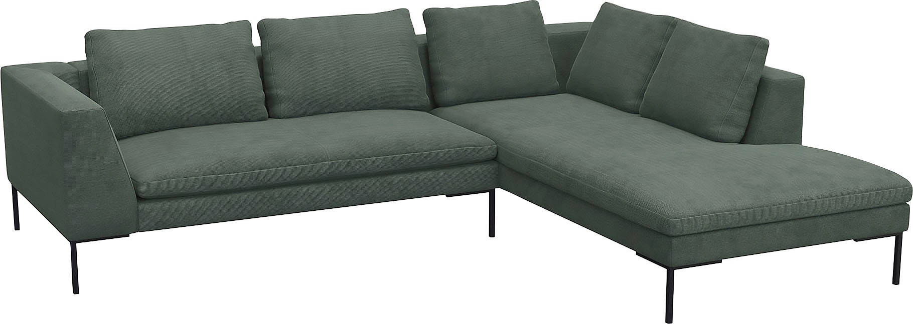 FLEXLUX Ecksofa »Loano, superbequemer Sitzkomfort durch Kaltschaum im Sitz«, modernes Sofa, frei im Raum stellbar, lose Kissen, L-Form