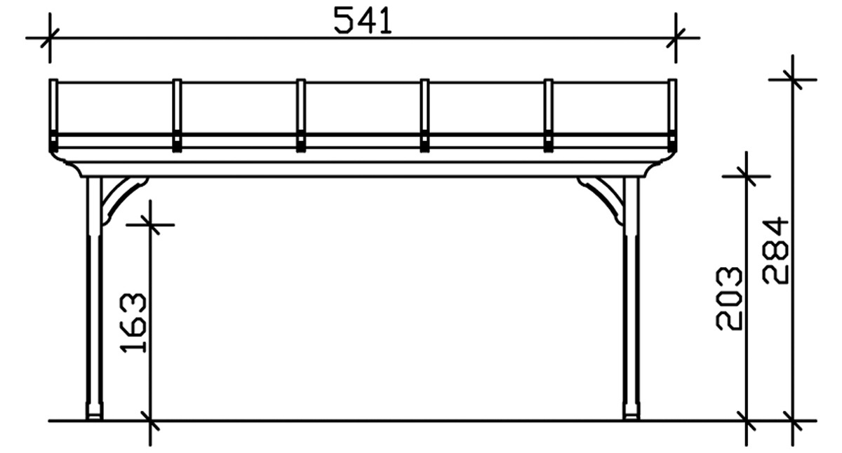 Skanholz Terrassendach »Ravenna«, 541 cm Breite, verschiedene Tiefen