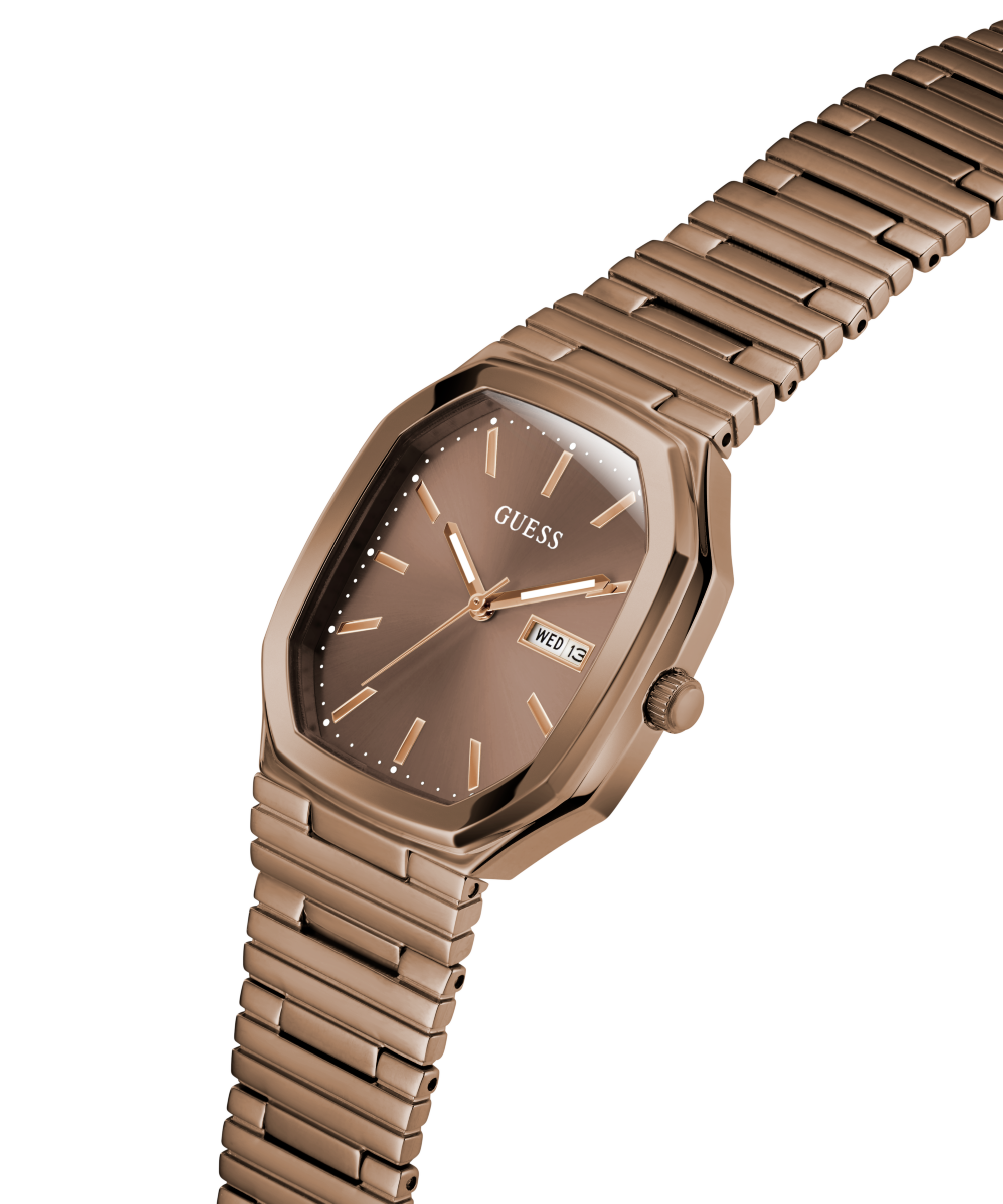 Guess Quarzuhr »OLIVER«, Armbanduhr, Herrenuhr, Edelstahlarmband, Datum