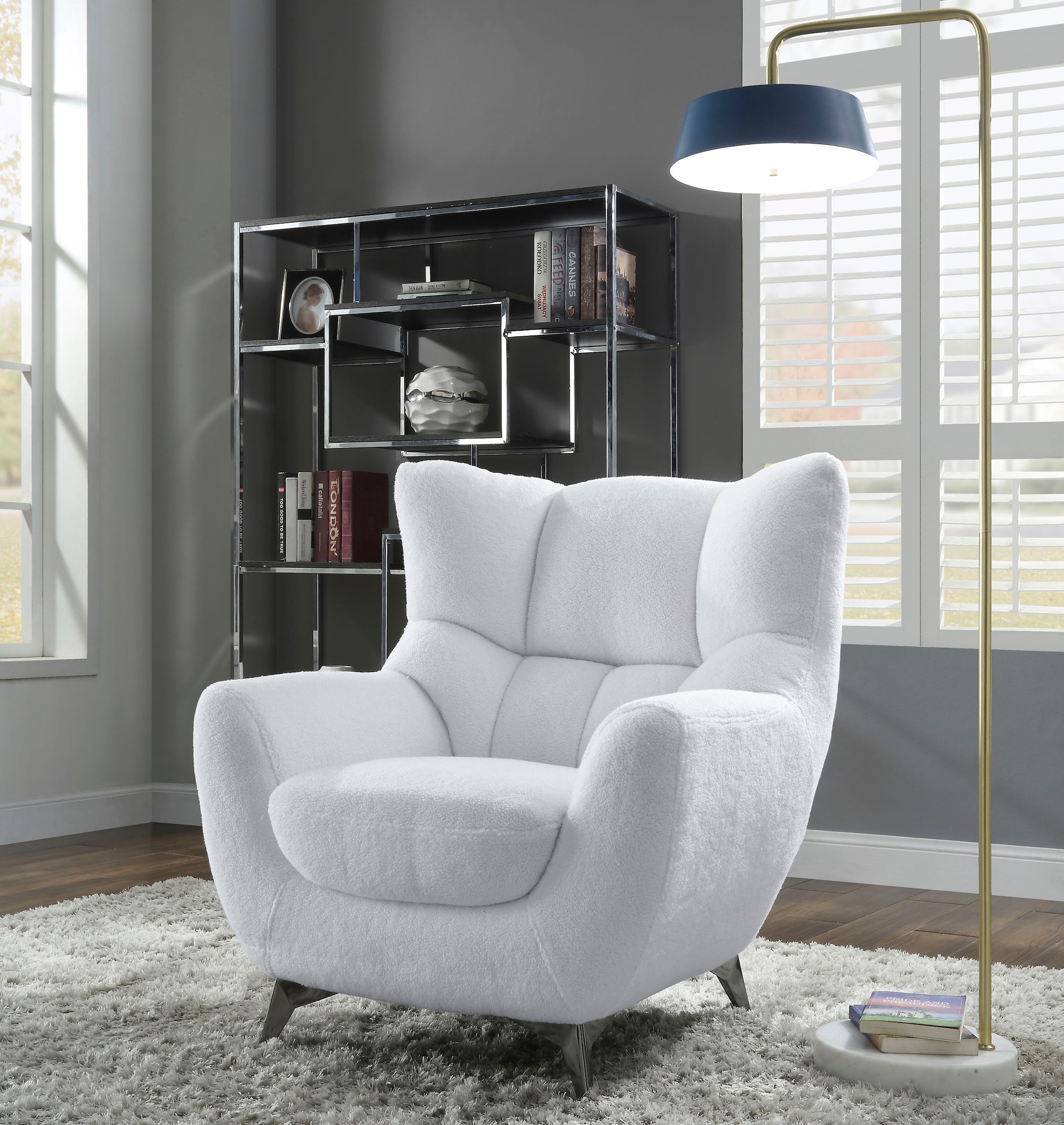 ATLANTIC home collection Sessel »Shawn«, mit Federkern, trendy Bezug mit Teddyoptik