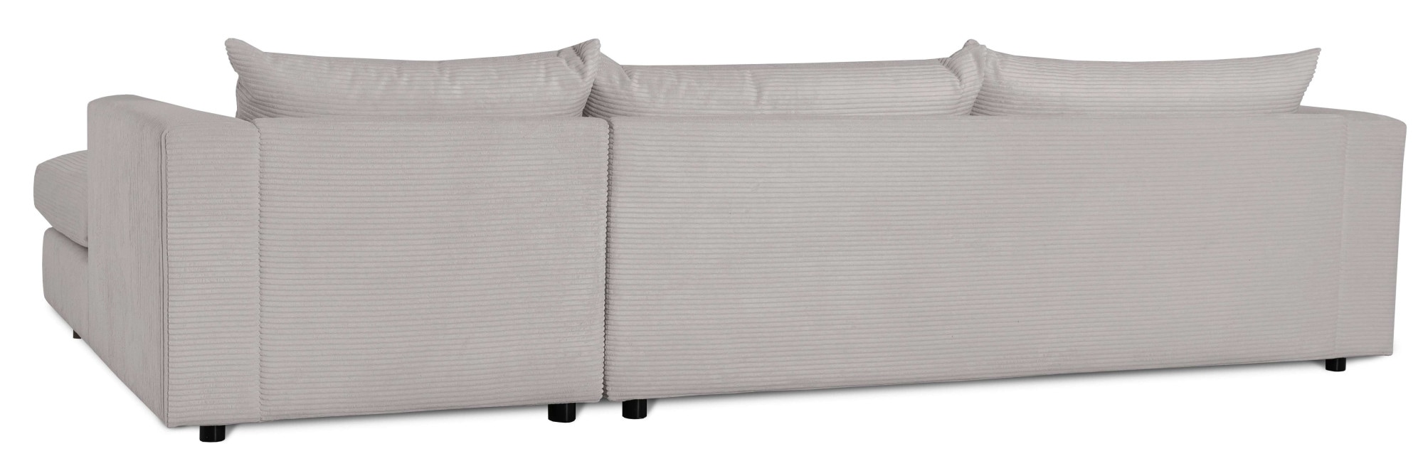 LeGer Home by Lena Gercke Ecksofa »Avelina«, (2 St.), Breite 297 cm, in Cord- und Chenille- Stoff, Rückenkissen mit Federn